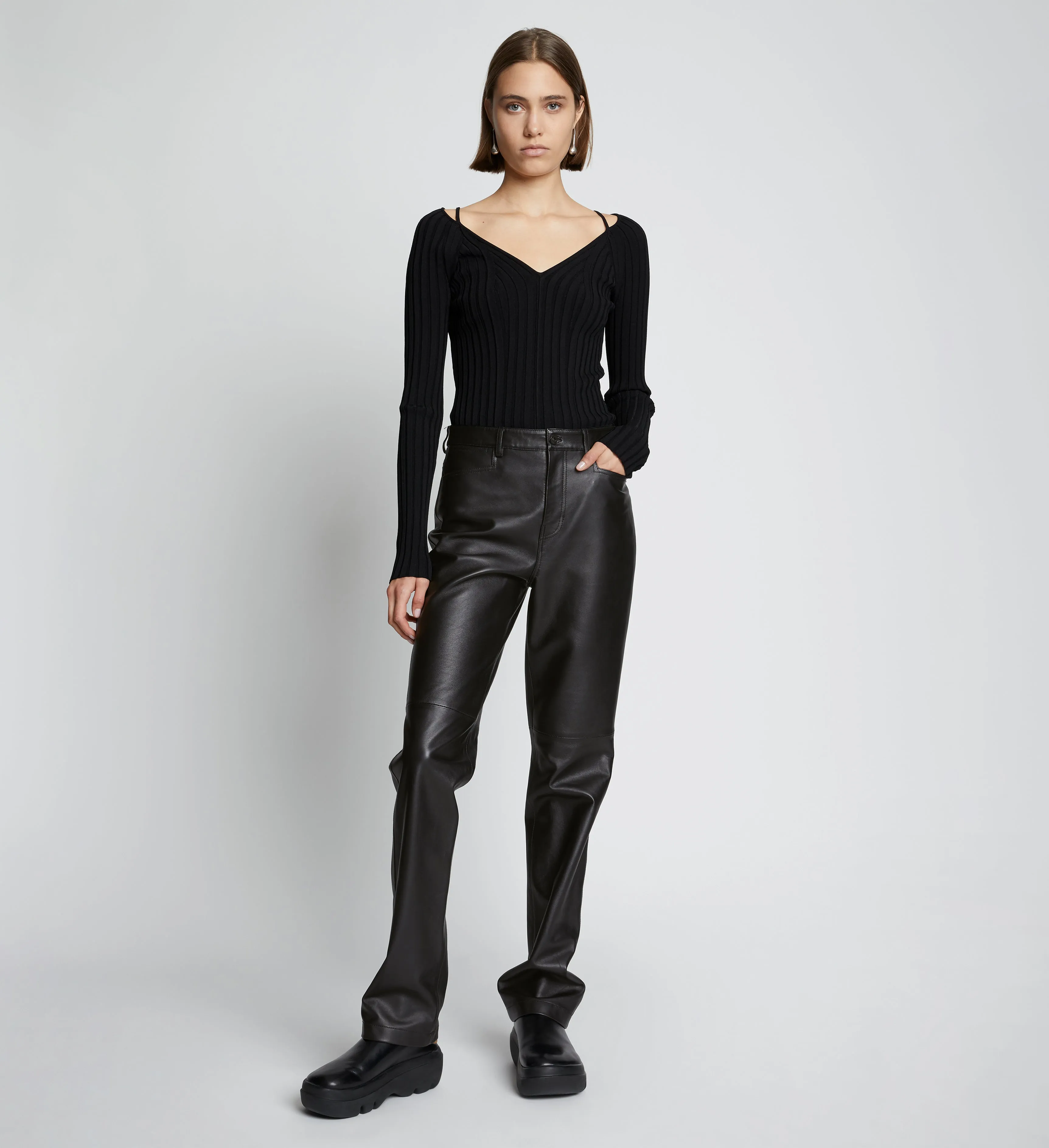 Leather Straight Pant sold by Proenza Schouler product image thumbnail 2