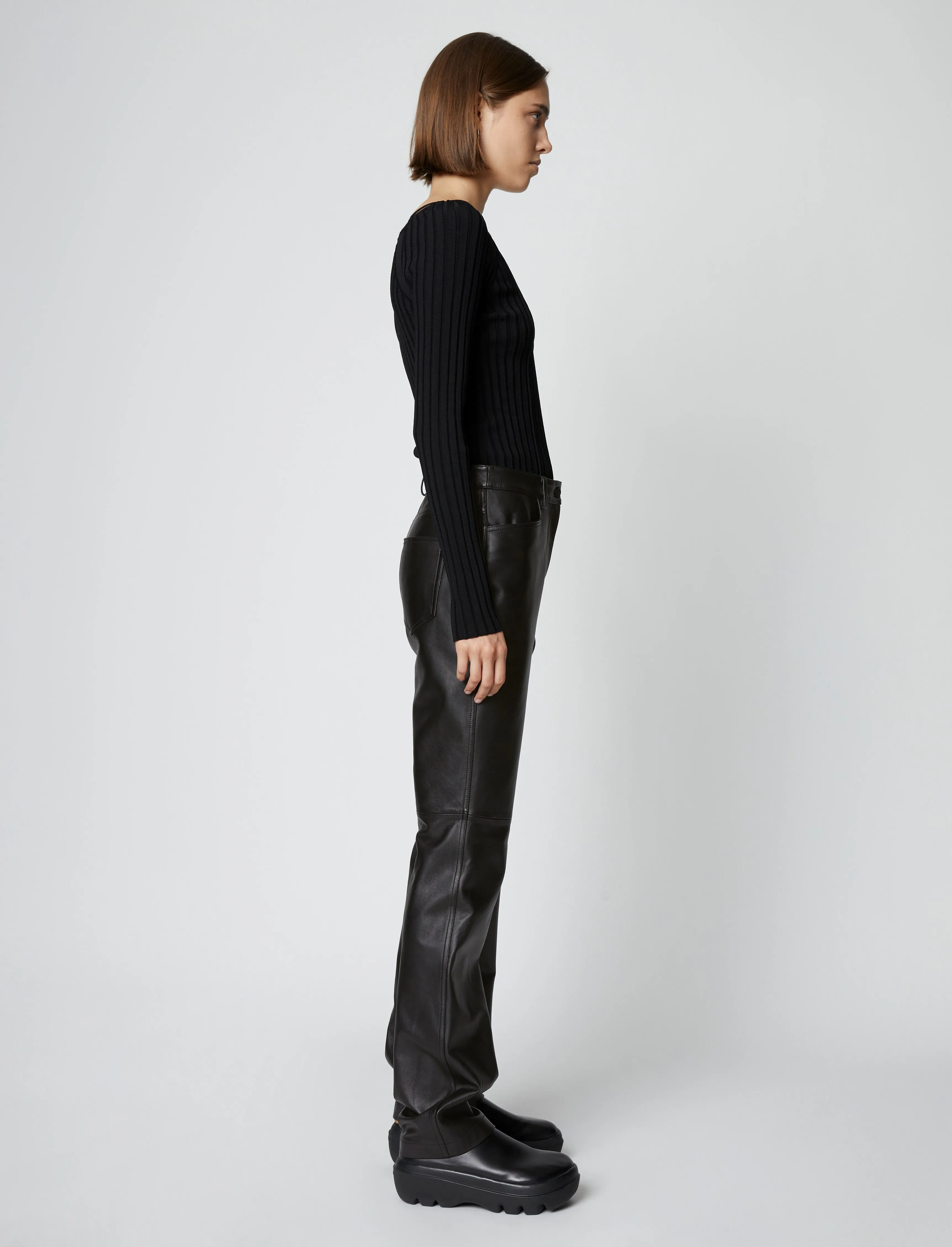 Leather Straight Pant sold by Proenza Schouler product image thumbnail 3