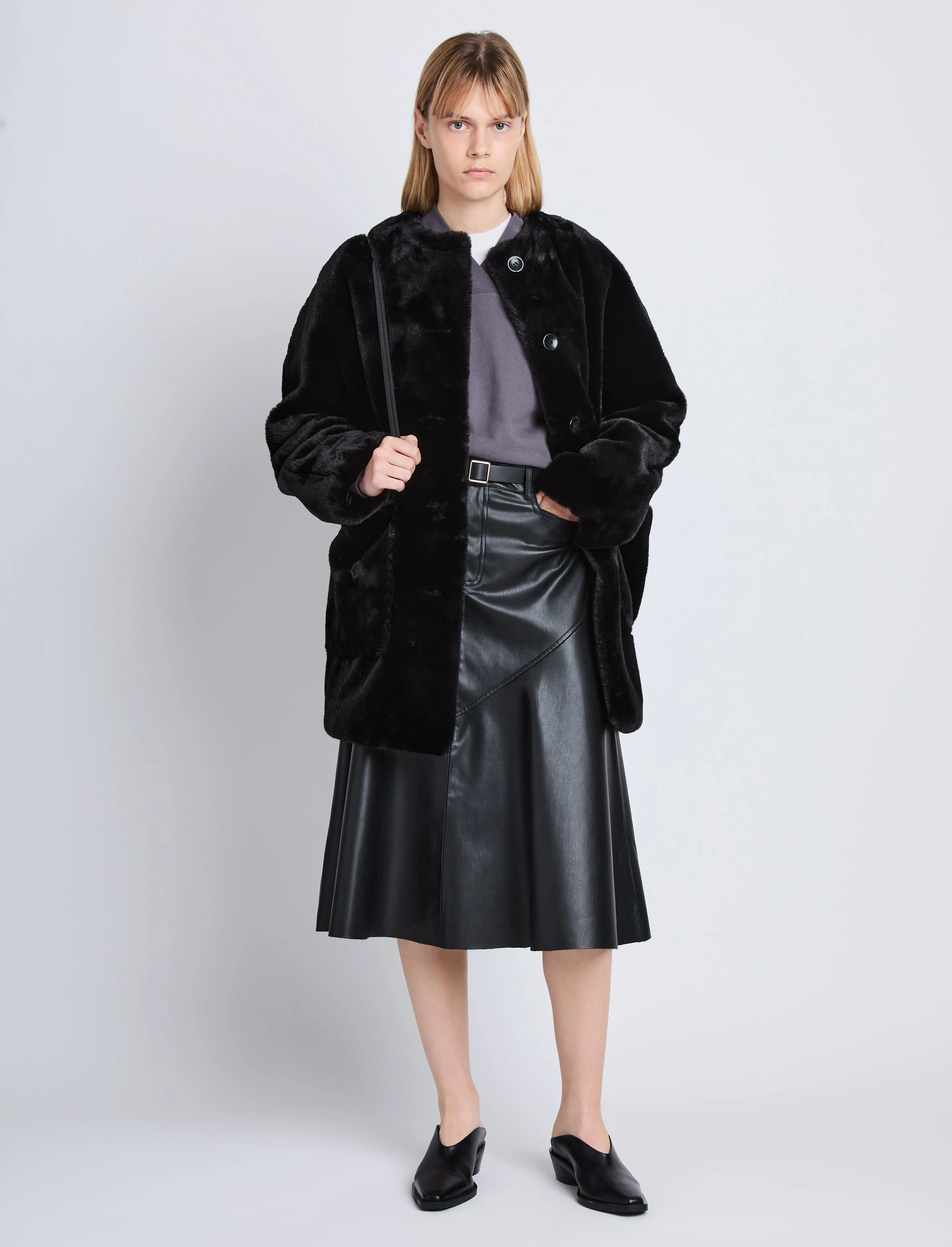 Penelope Coat in Faux Mink sold by Proenza Schouler product image thumbnail 3