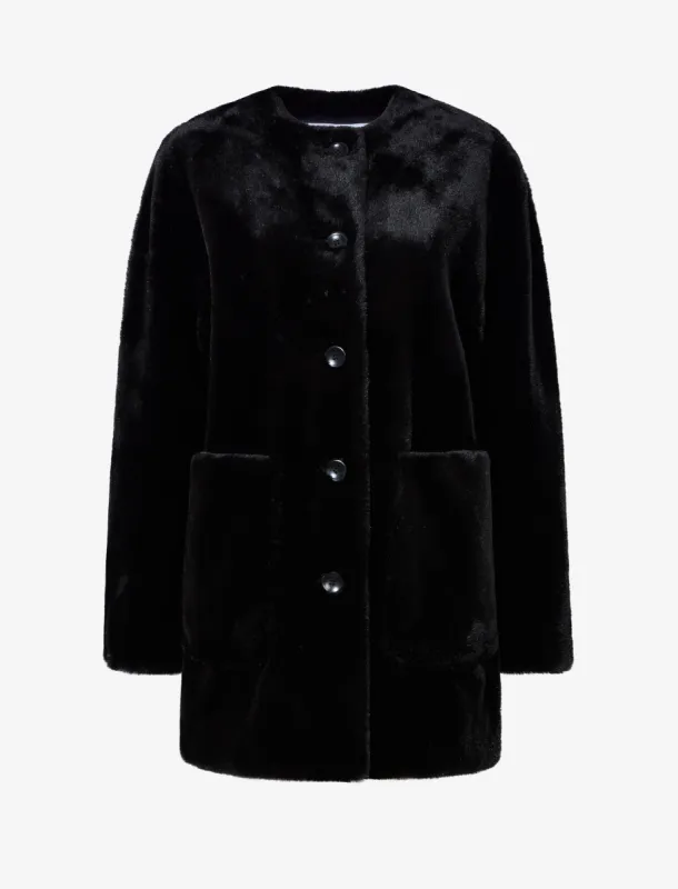 Penelope Coat in Faux Mink sold by Proenza Schouler