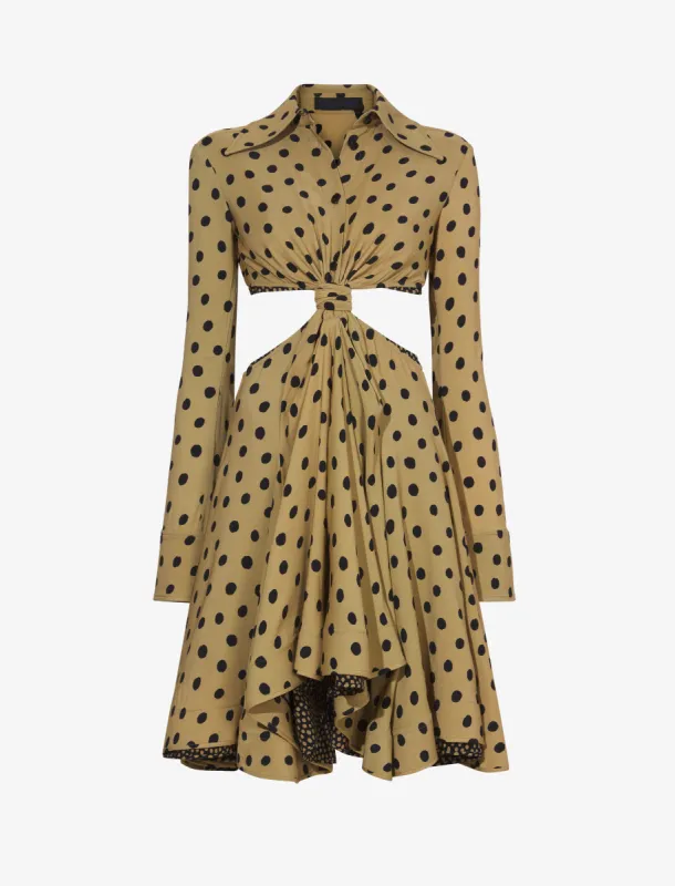 Printed Dot Cut Out Shirt Dress sold by Proenza Schouler