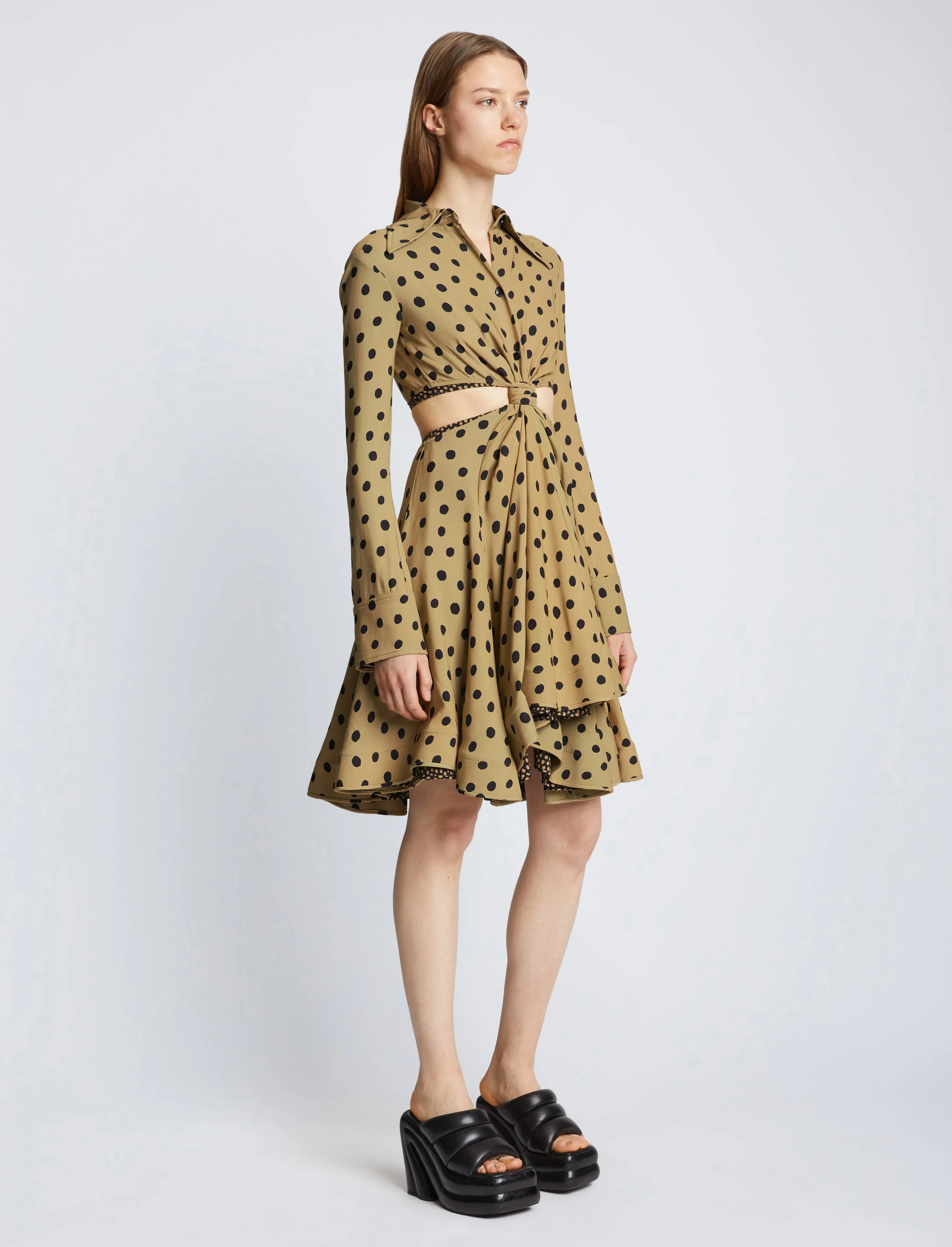 Printed Dot Cut Out Shirt Dress sold by Proenza Schouler product image thumbnail 3