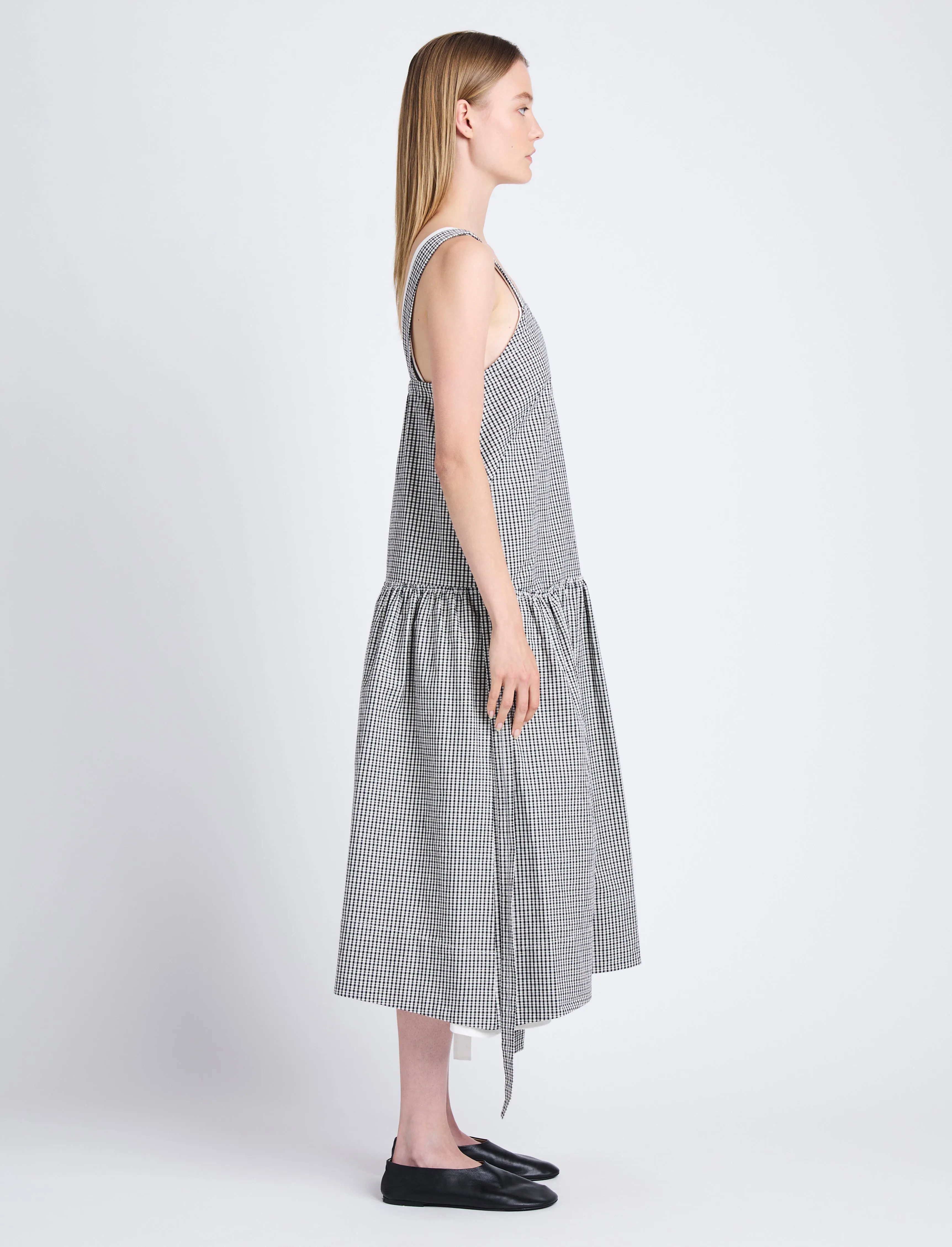Sasha Dress in Grid Crinkle Cotton sold by Proenza Schouler product image thumbnail 3