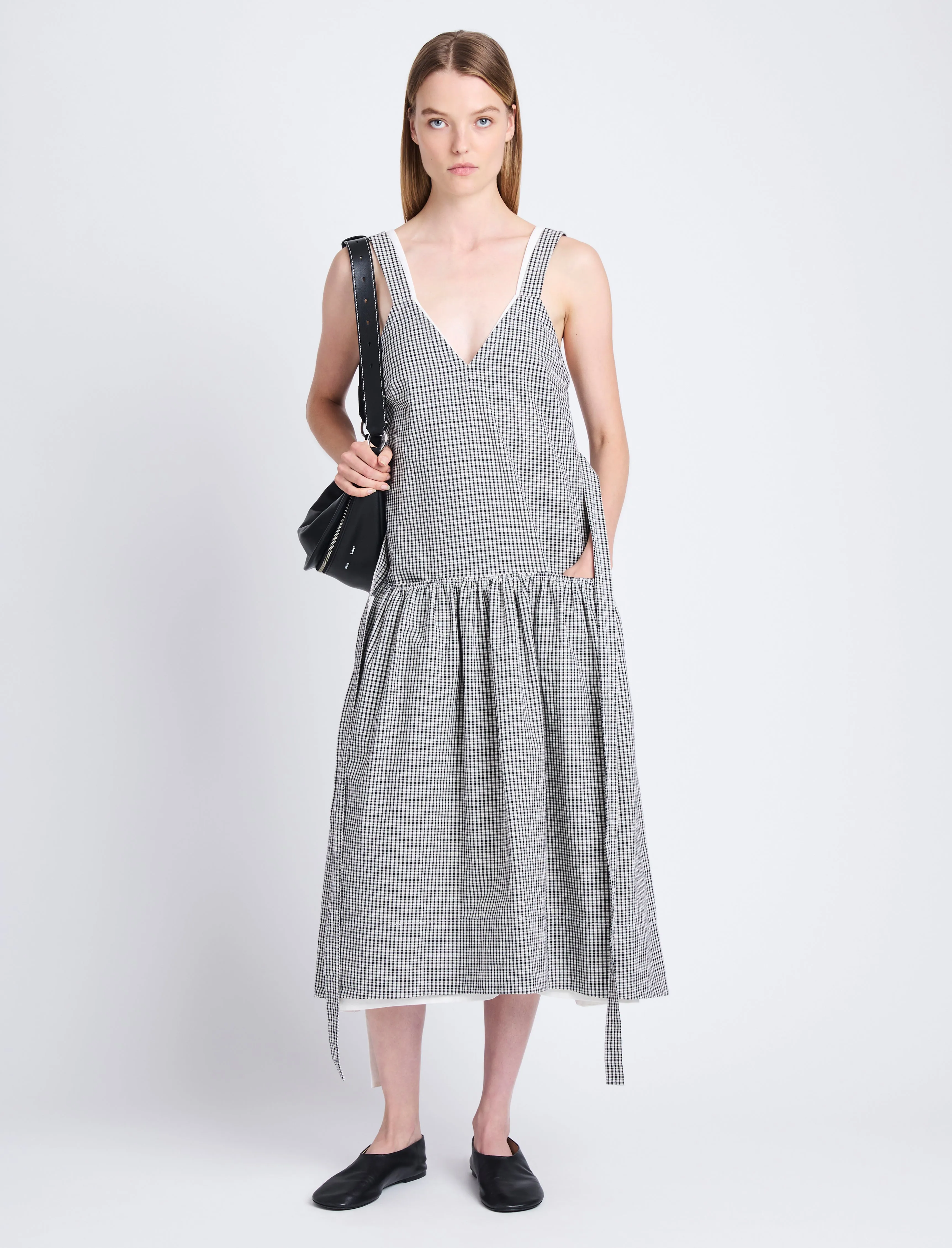 Sasha Dress in Grid Crinkle Cotton sold by Proenza Schouler product image thumbnail 2