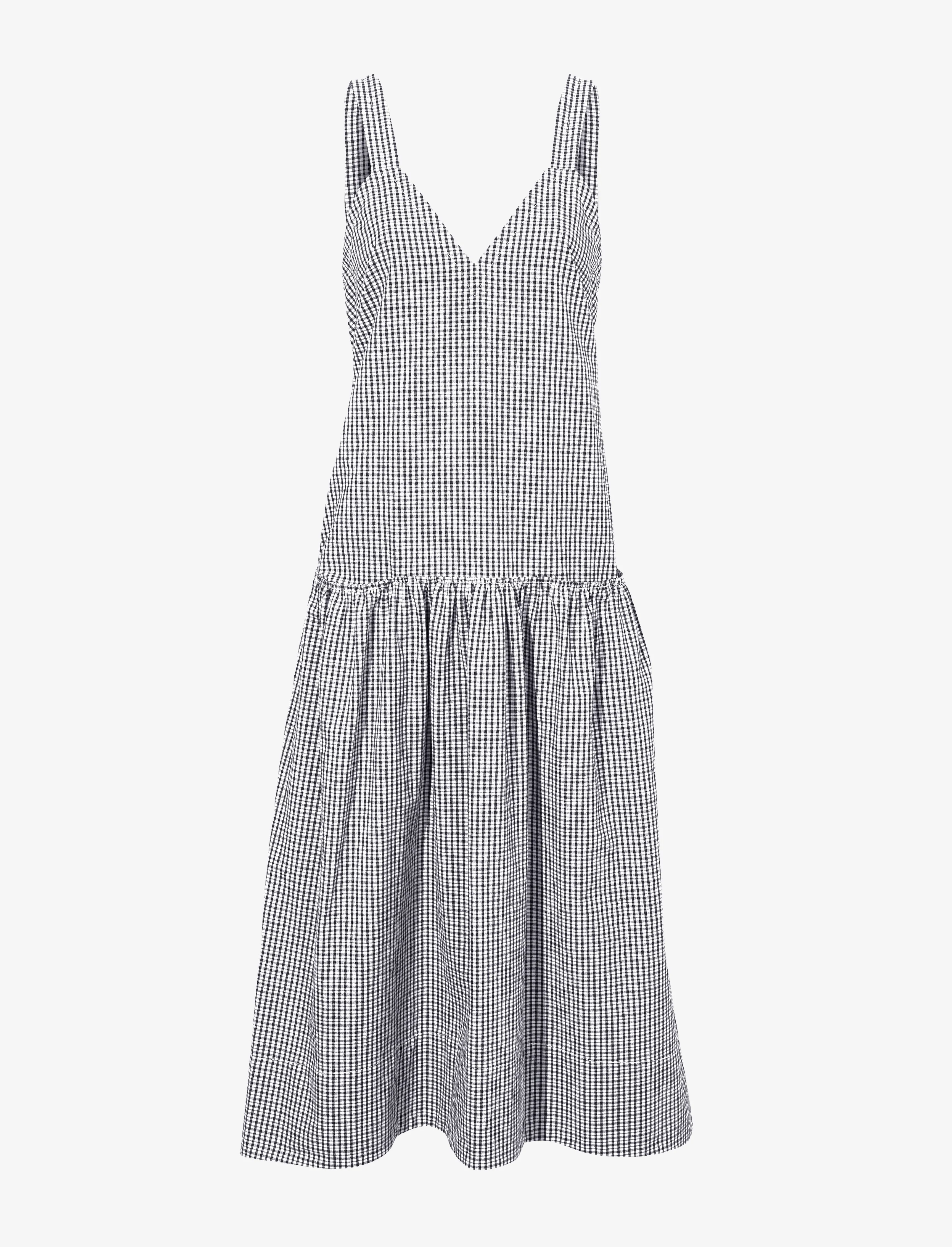 Sasha Dress in Grid Crinkle Cotton sold by Proenza Schouler