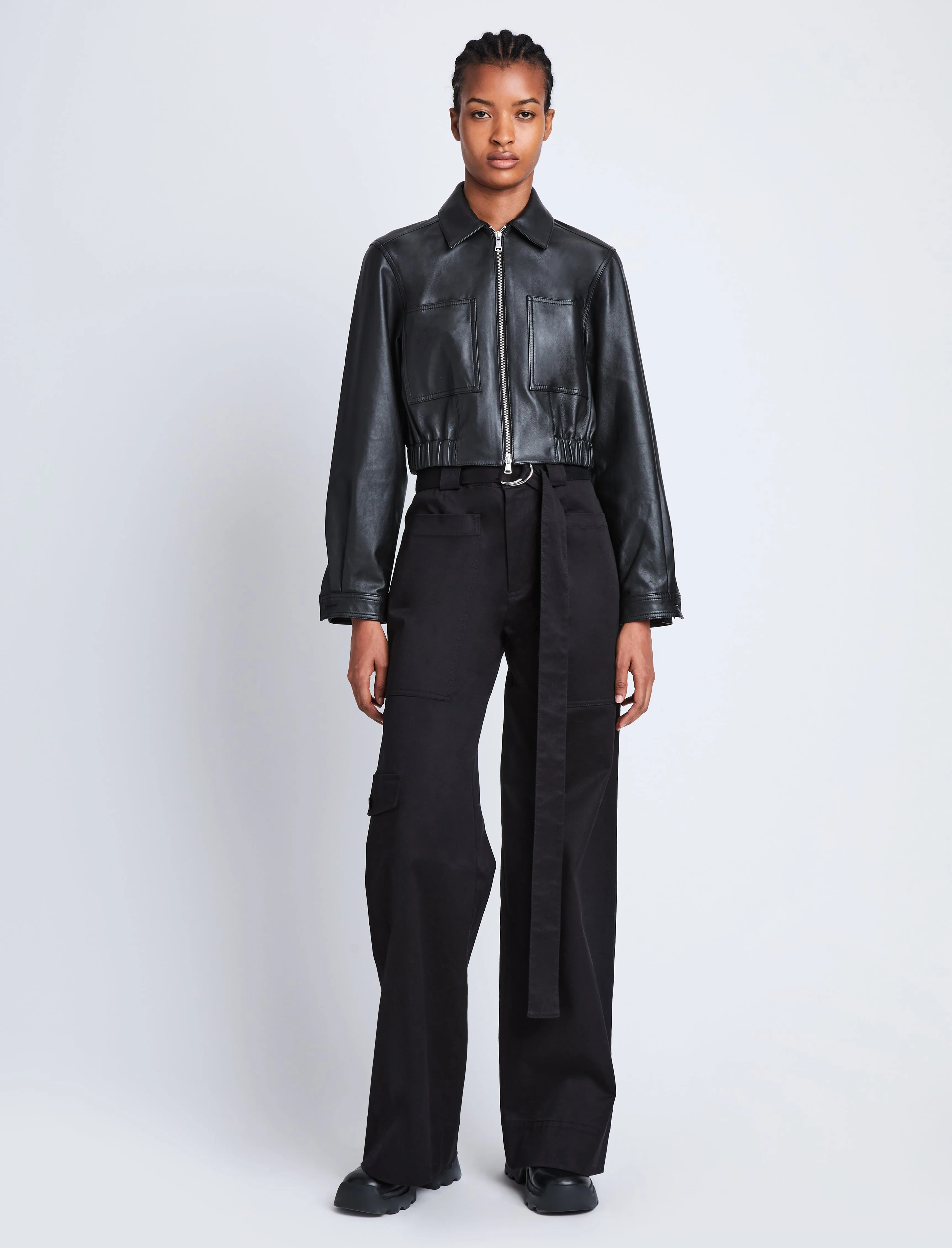 Cropped Leather Jacket sold by Proenza Schouler product image thumbnail 3