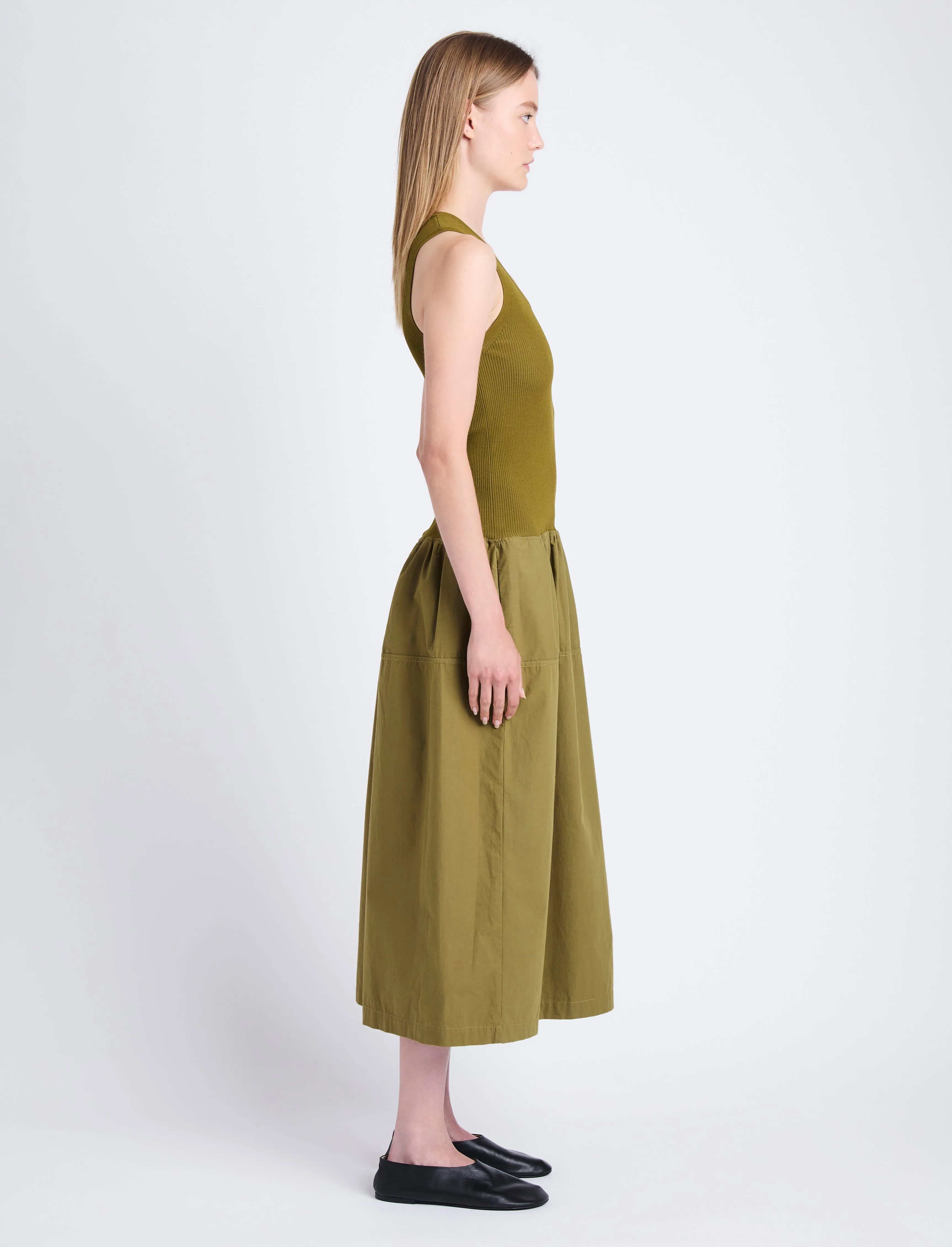 Malia Dress in Peached Poplin sold by Proenza Schouler product image thumbnail 3