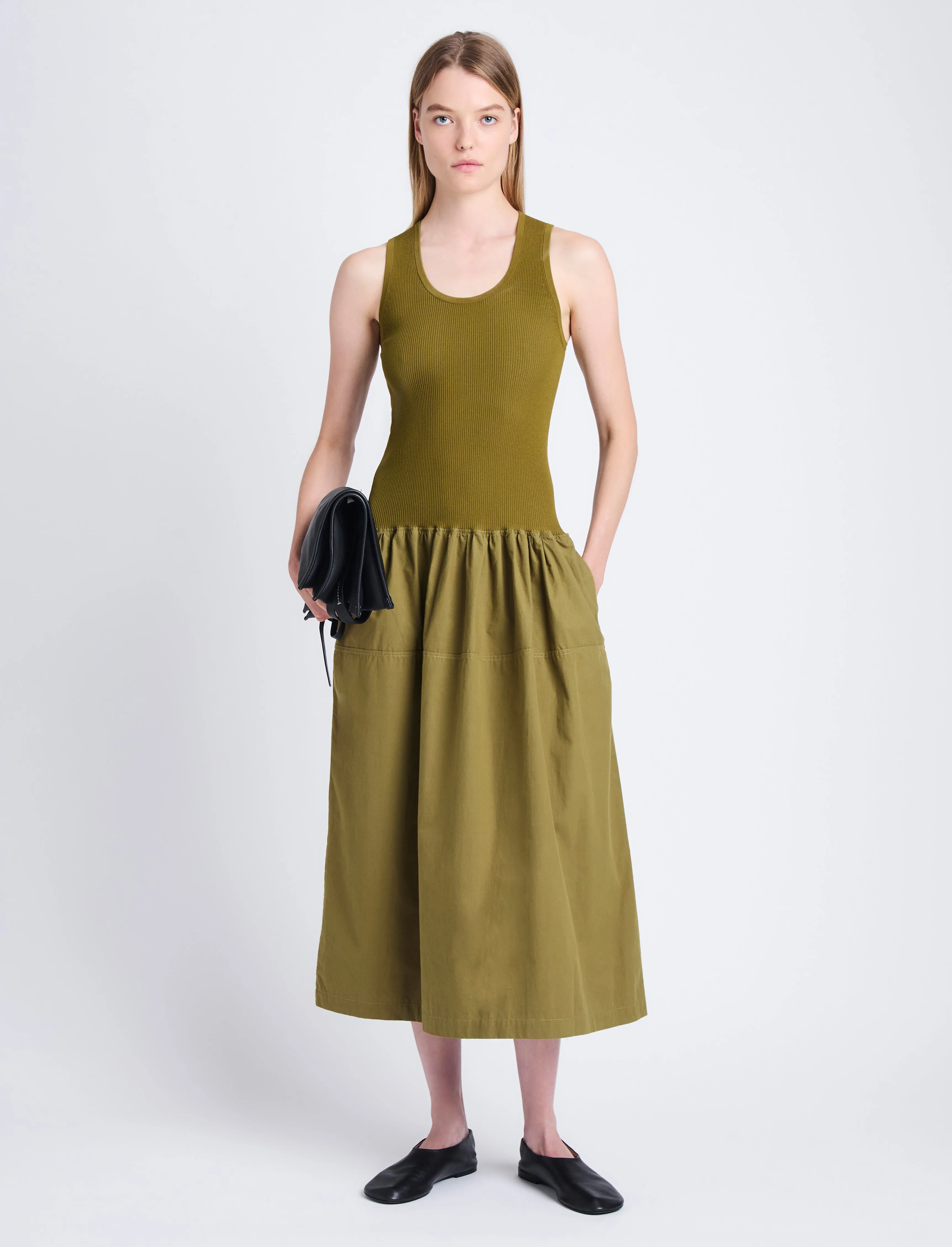 Malia Dress in Peached Poplin sold by Proenza Schouler product image thumbnail 2