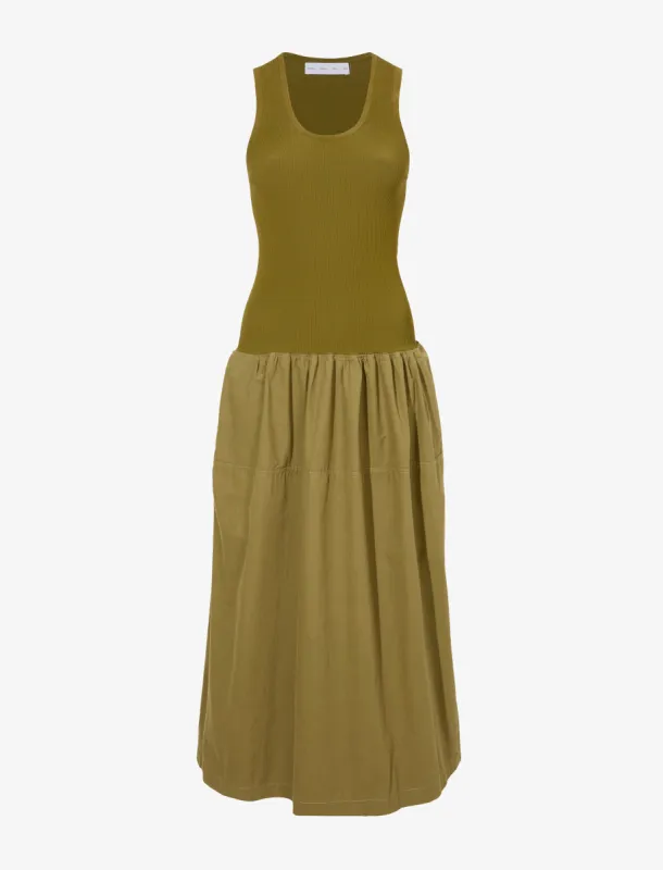 Malia Dress in Peached Poplin sold by Proenza Schouler