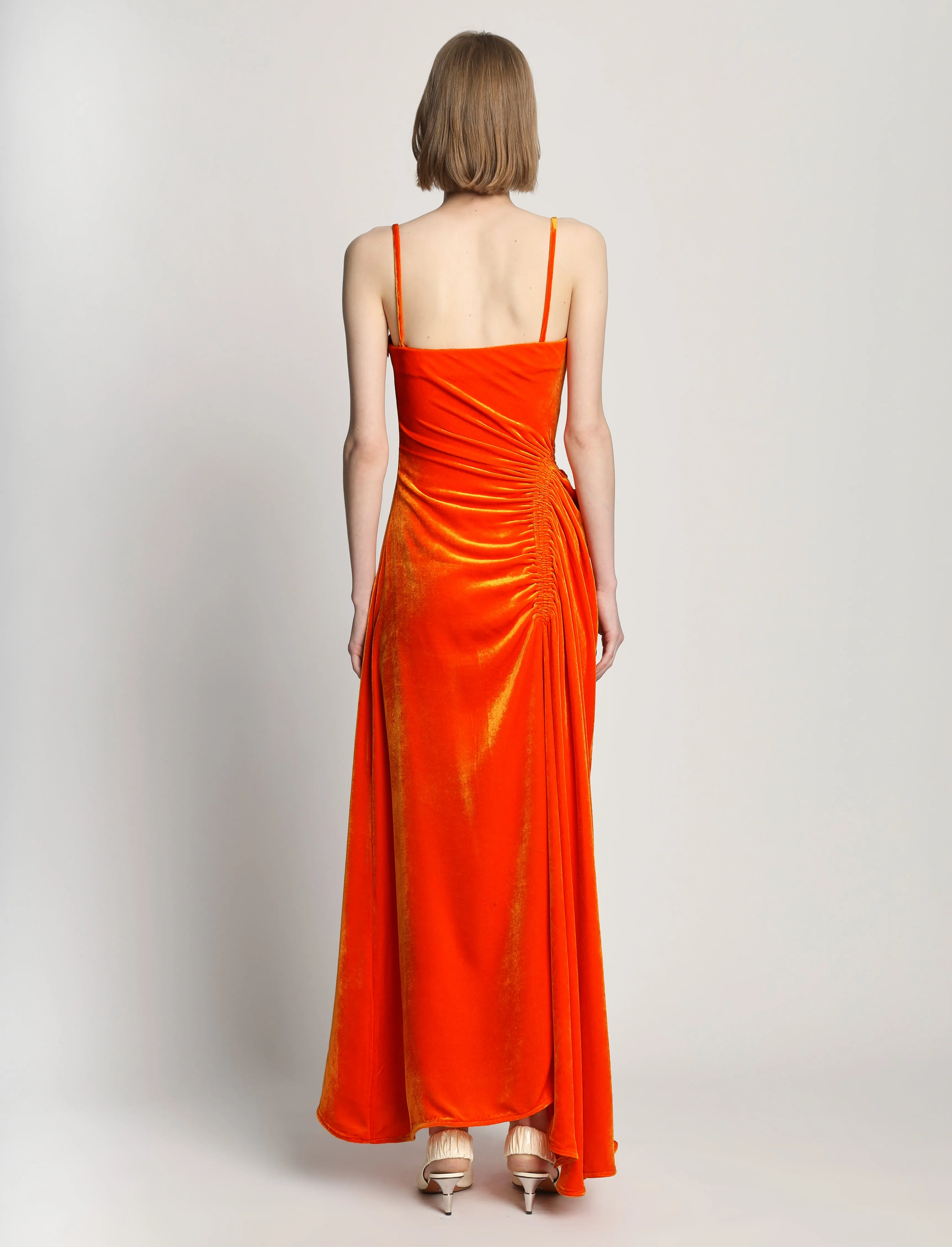 Silk Viscose Velvet Gathered Dress sold by Proenza Schouler product image thumbnail 4