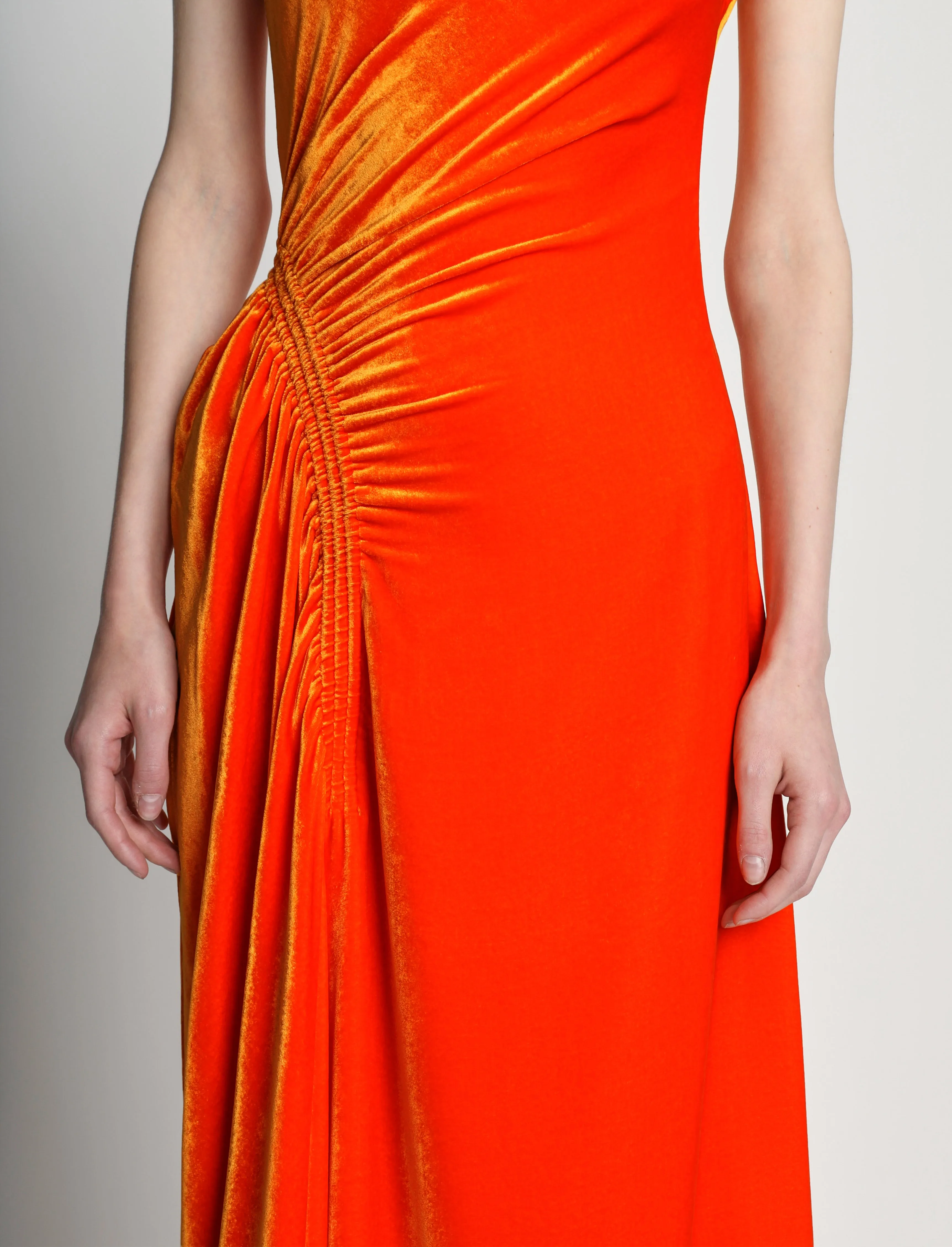 Silk Viscose Velvet Gathered Dress sold by Proenza Schouler product image thumbnail 5