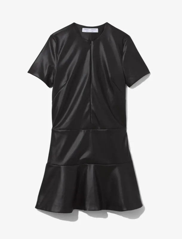 Faux Leather Ruffle Mini Dress made by Proenza Schouler