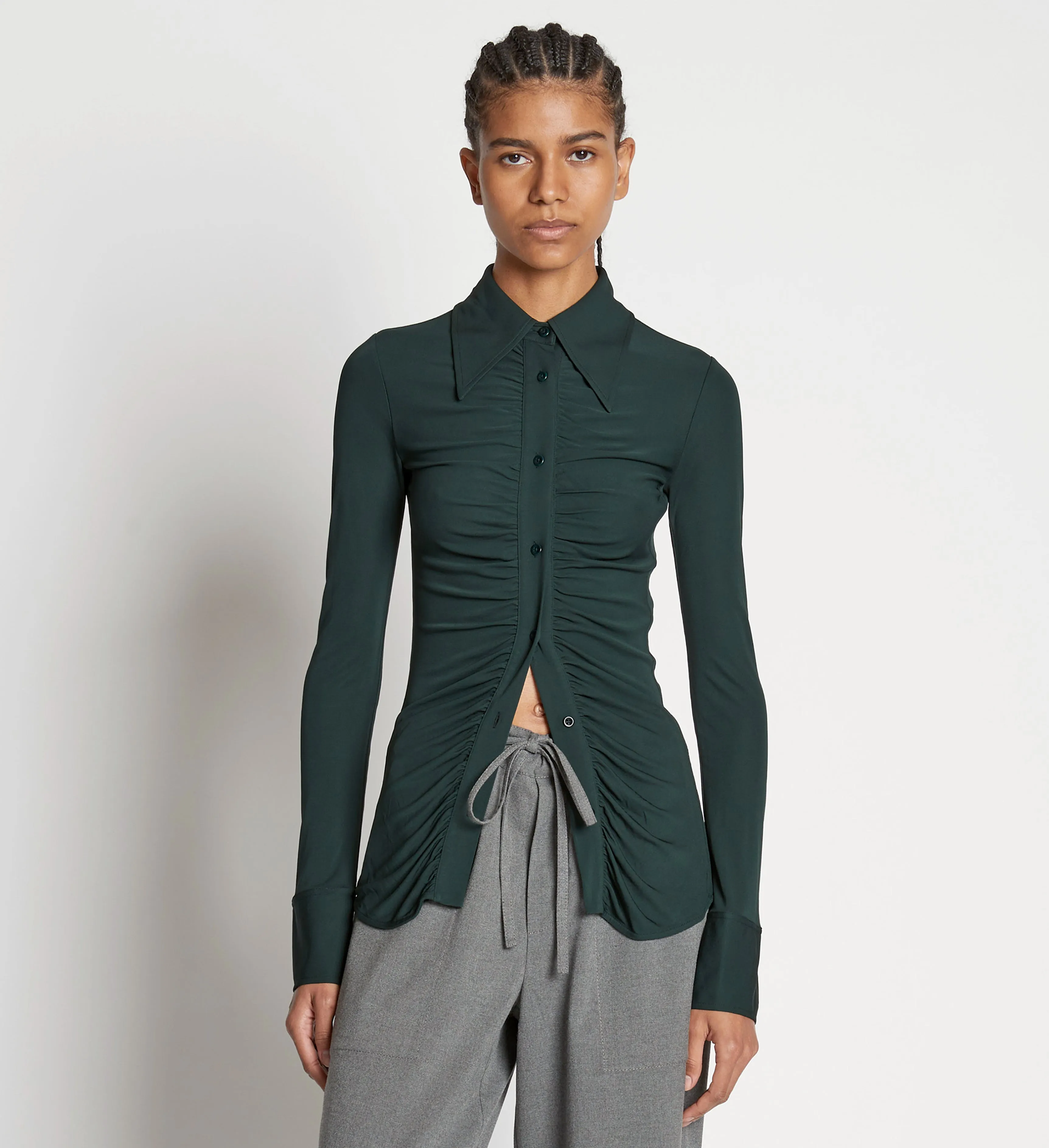Matte Crepe Button Down sold by Proenza Schouler product image thumbnail 2