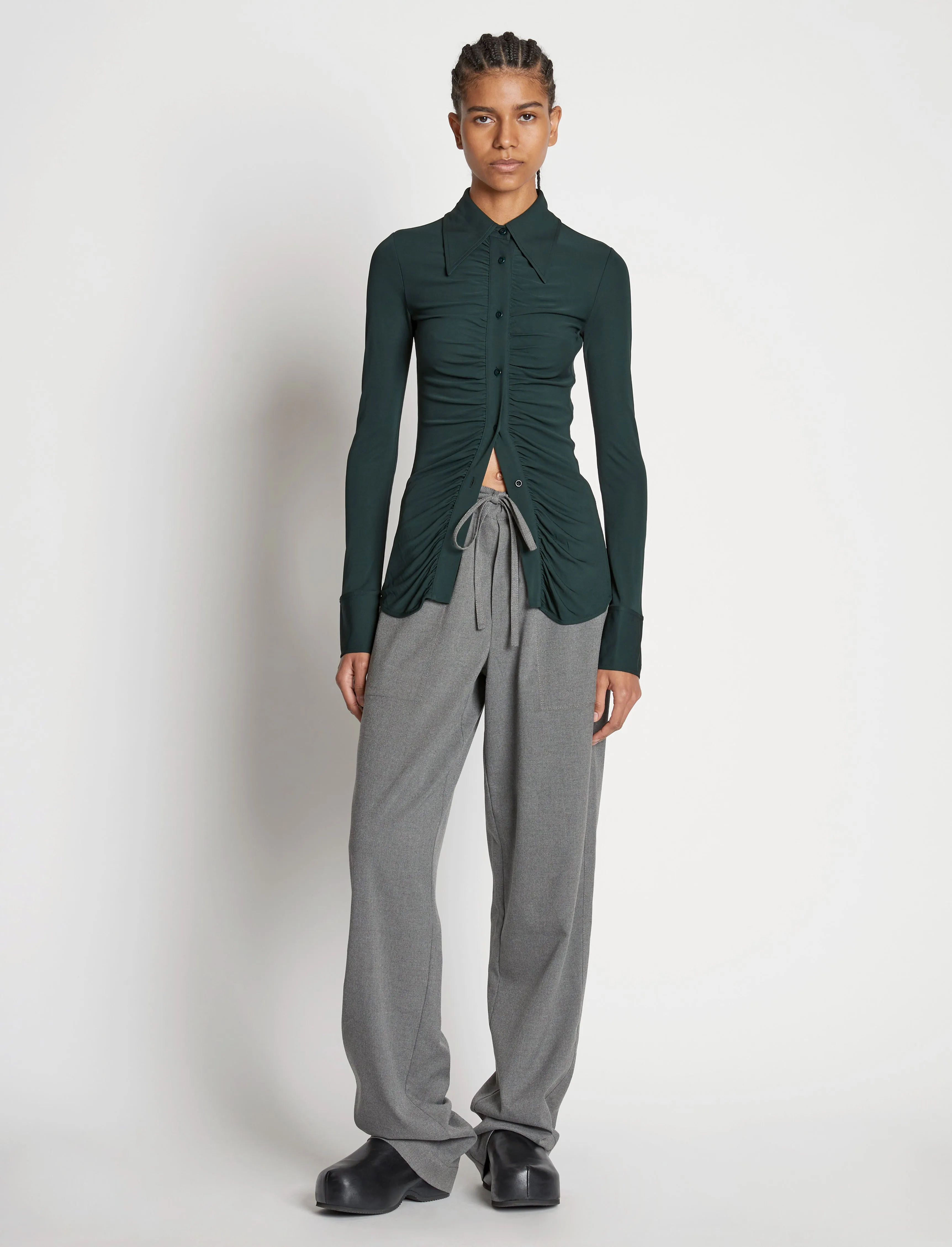Matte Crepe Button Down sold by Proenza Schouler product image thumbnail 3