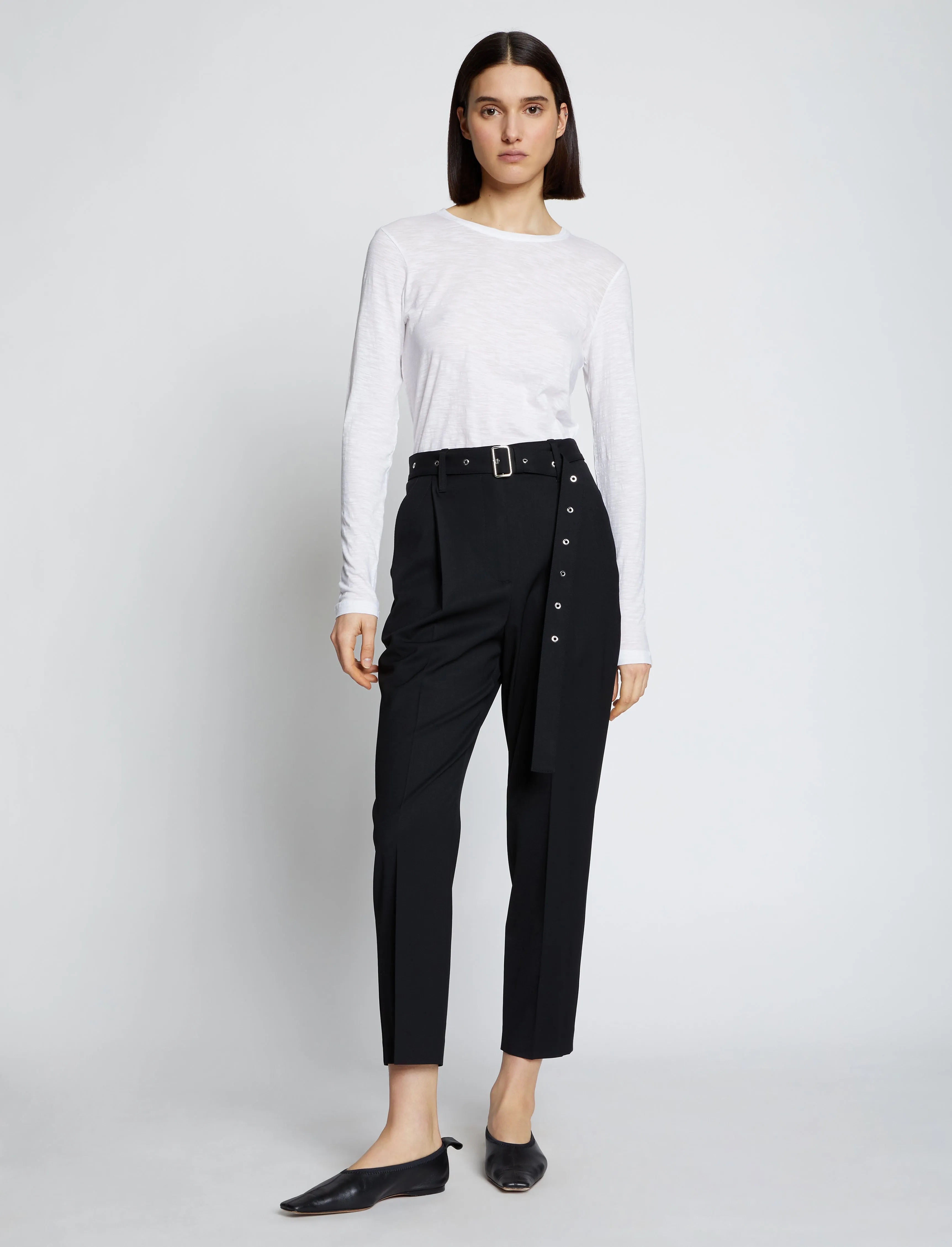 Long Sleeve T-Shirt in Tissue Jersey sold by Proenza Schouler product image thumbnail 3