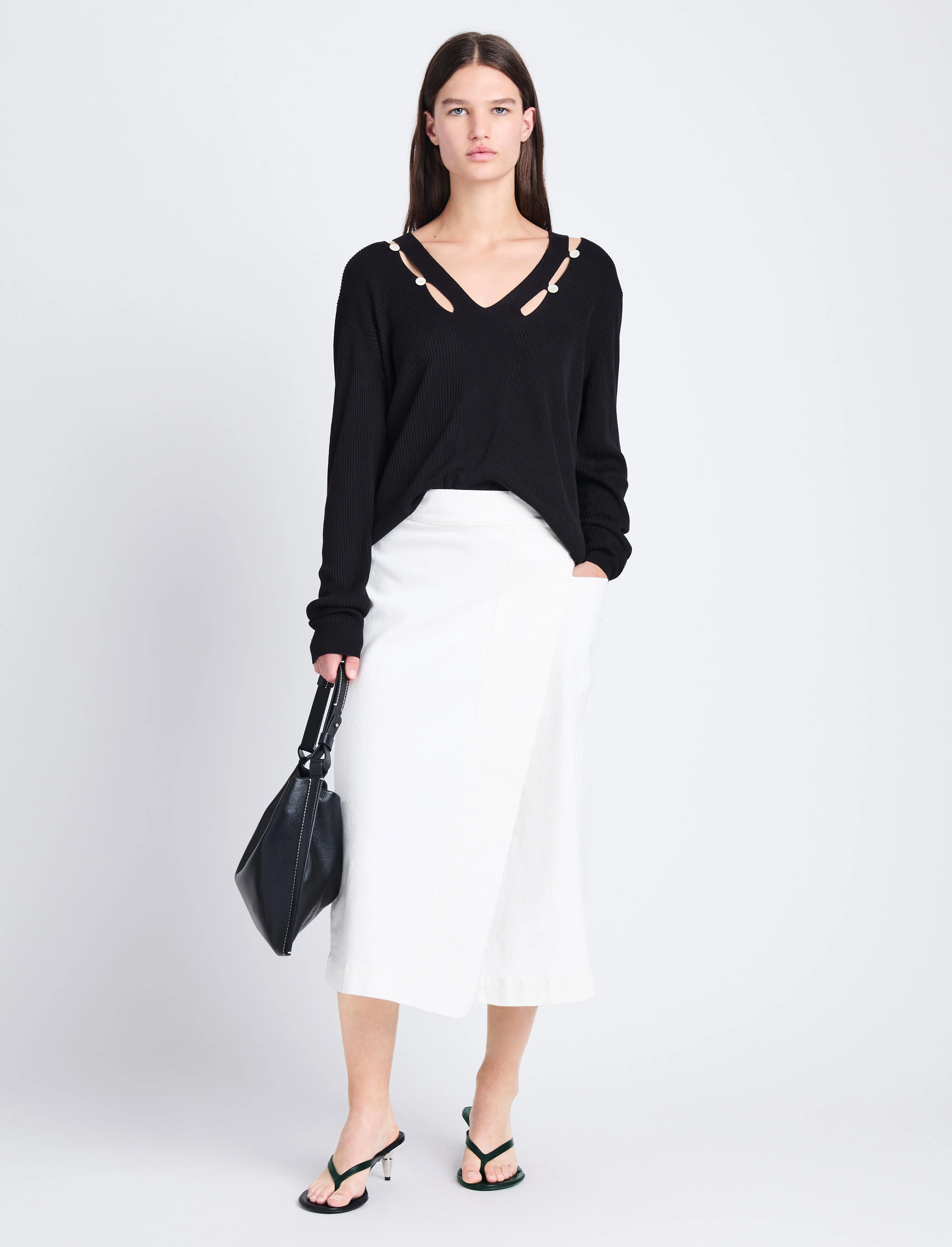Iris Wrap Skirt in Stretch Twill sold by Proenza Schouler product image thumbnail 2
