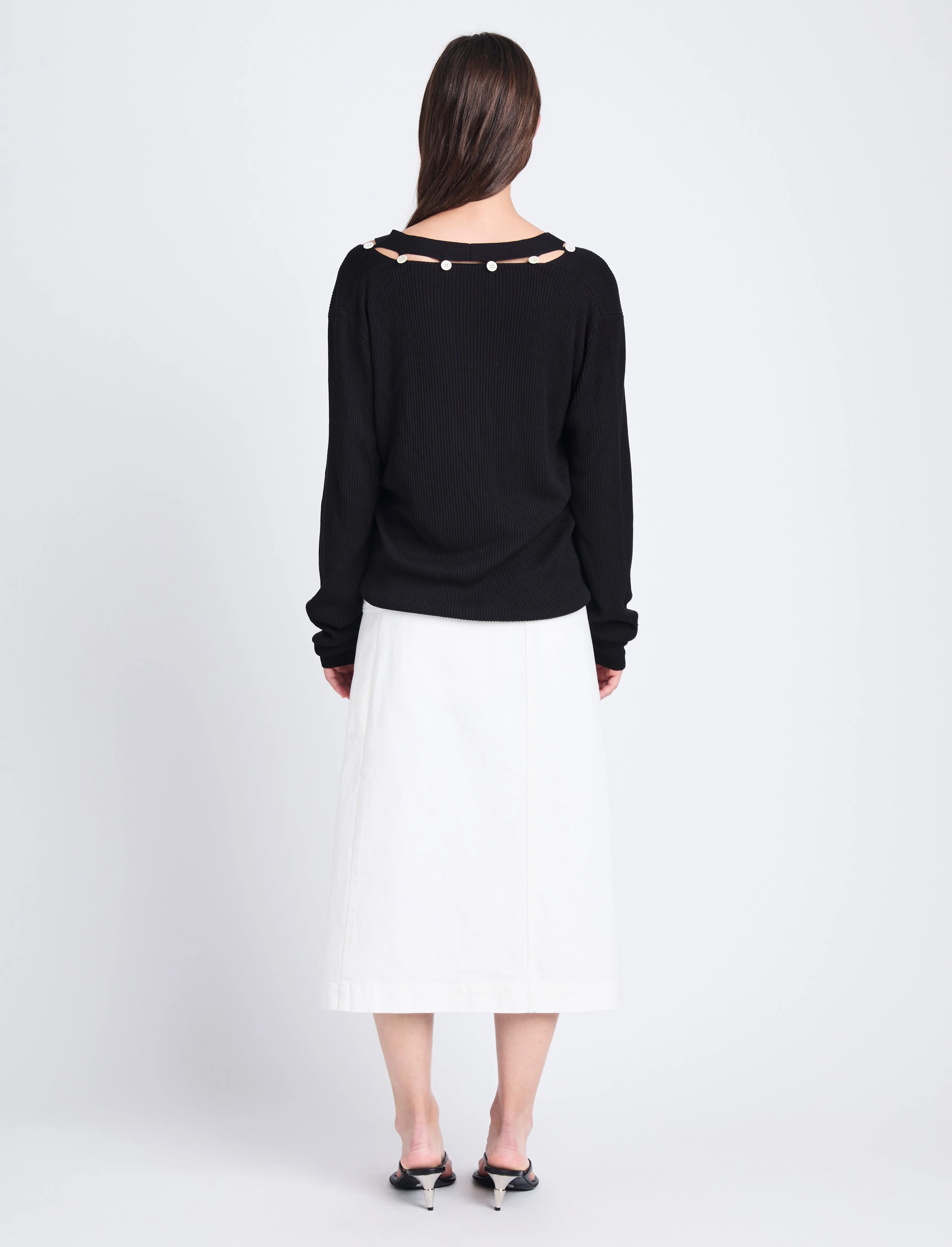 Iris Wrap Skirt in Stretch Twill sold by Proenza Schouler product image thumbnail 4