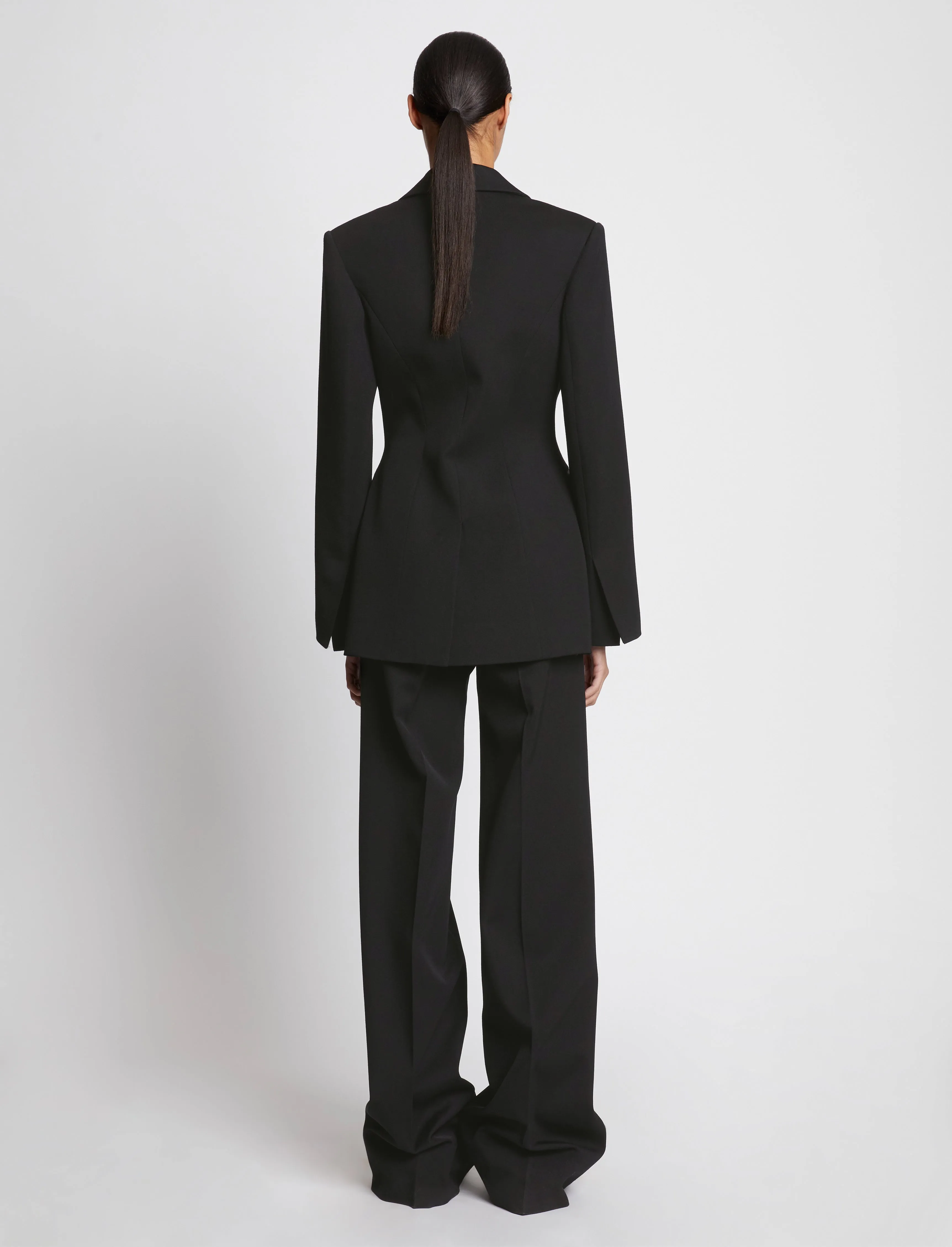 Wool Twill Satin Trim Blazer - BLACK sold by Proenza Schouler product image thumbnail 5