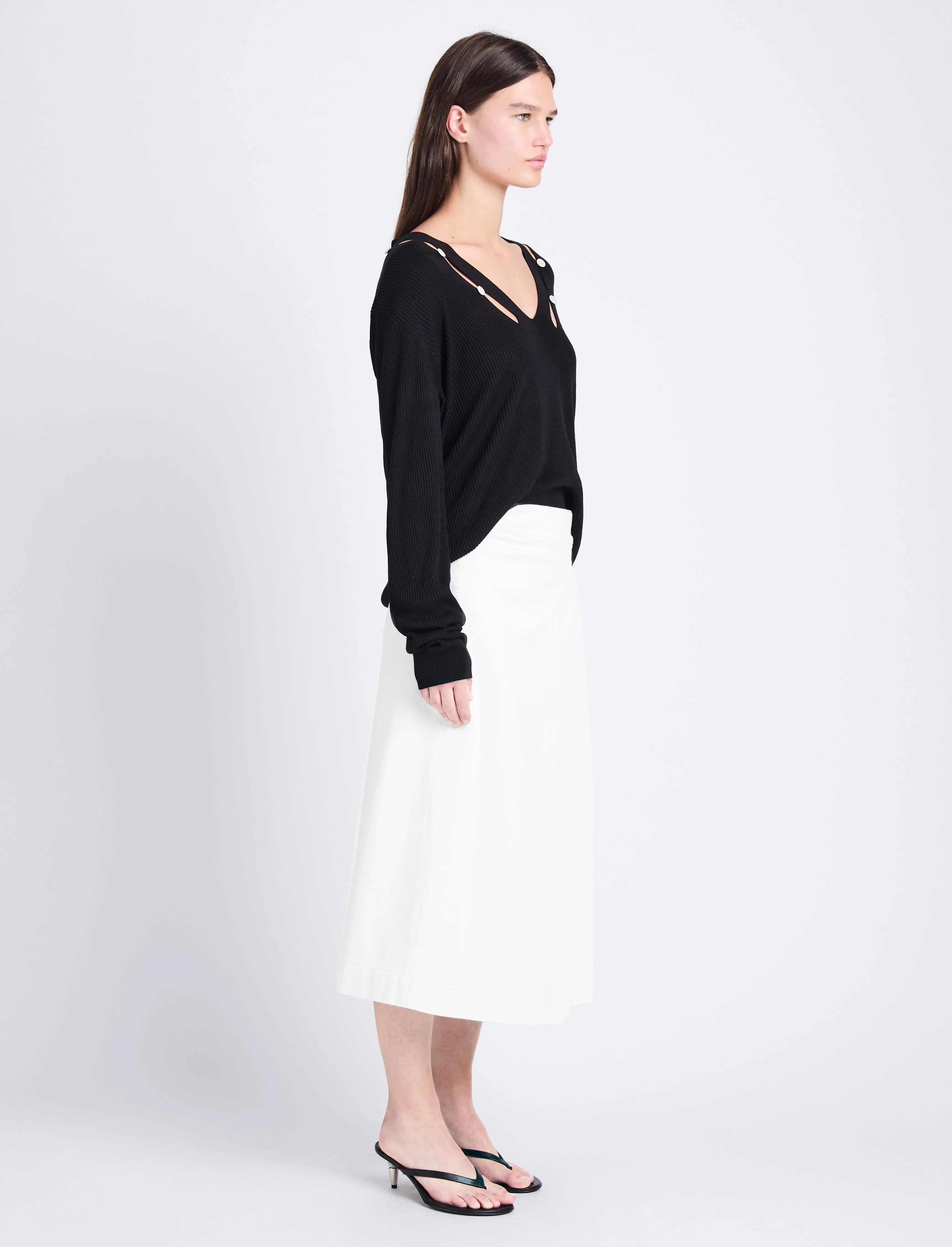 Iris Wrap Skirt in Stretch Twill sold by Proenza Schouler product image thumbnail 3