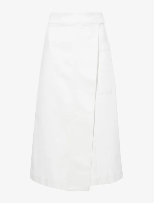 Iris Wrap Skirt in Stretch Twill sold by Proenza Schouler