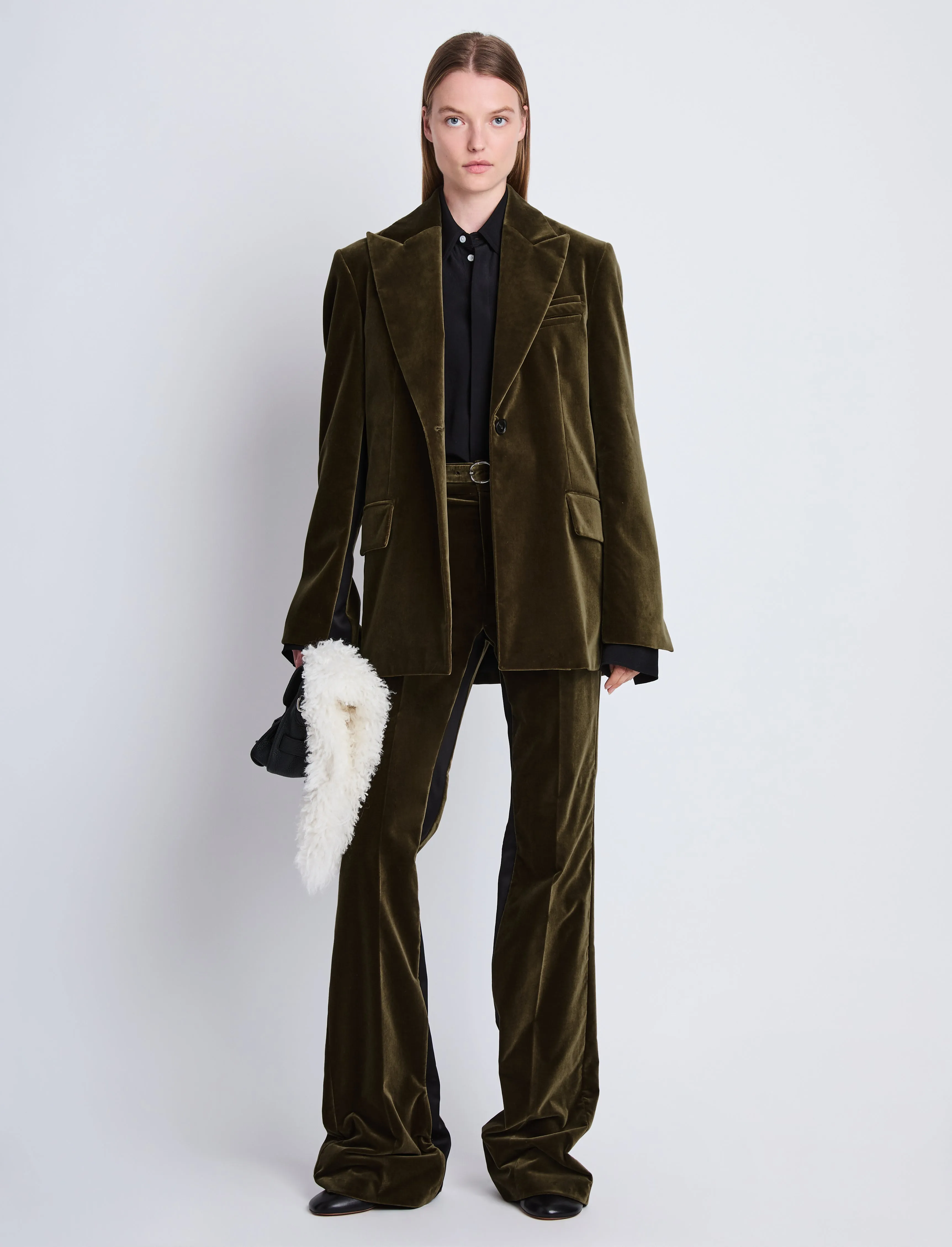 Nico Jacket in Velvet Suiting sold by Proenza Schouler product image thumbnail 3