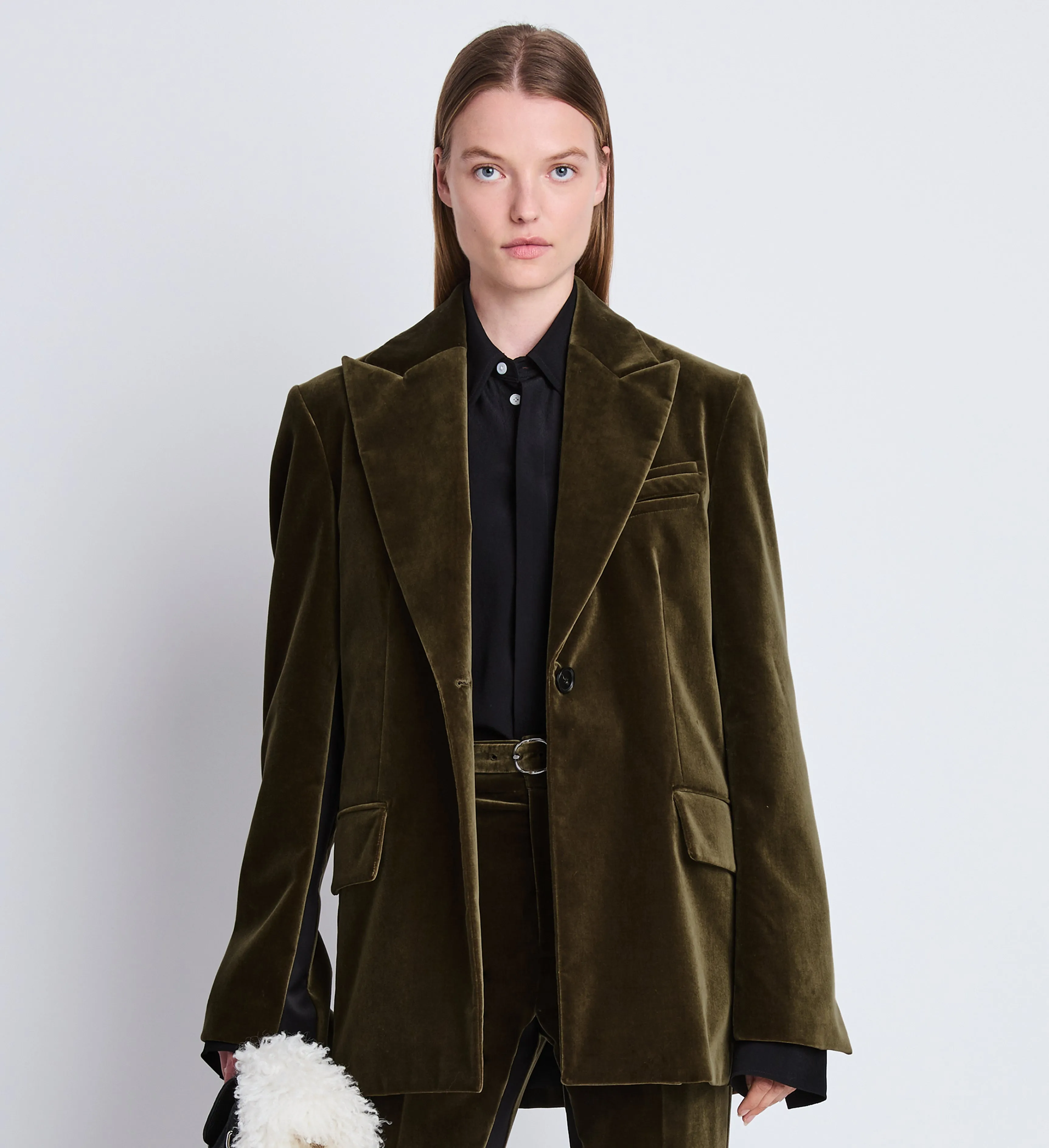 Nico Jacket in Velvet Suiting sold by Proenza Schouler product image thumbnail 2