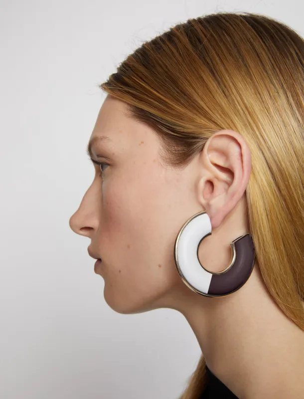 Leather Hoop Earrings made by Proenza Schouler