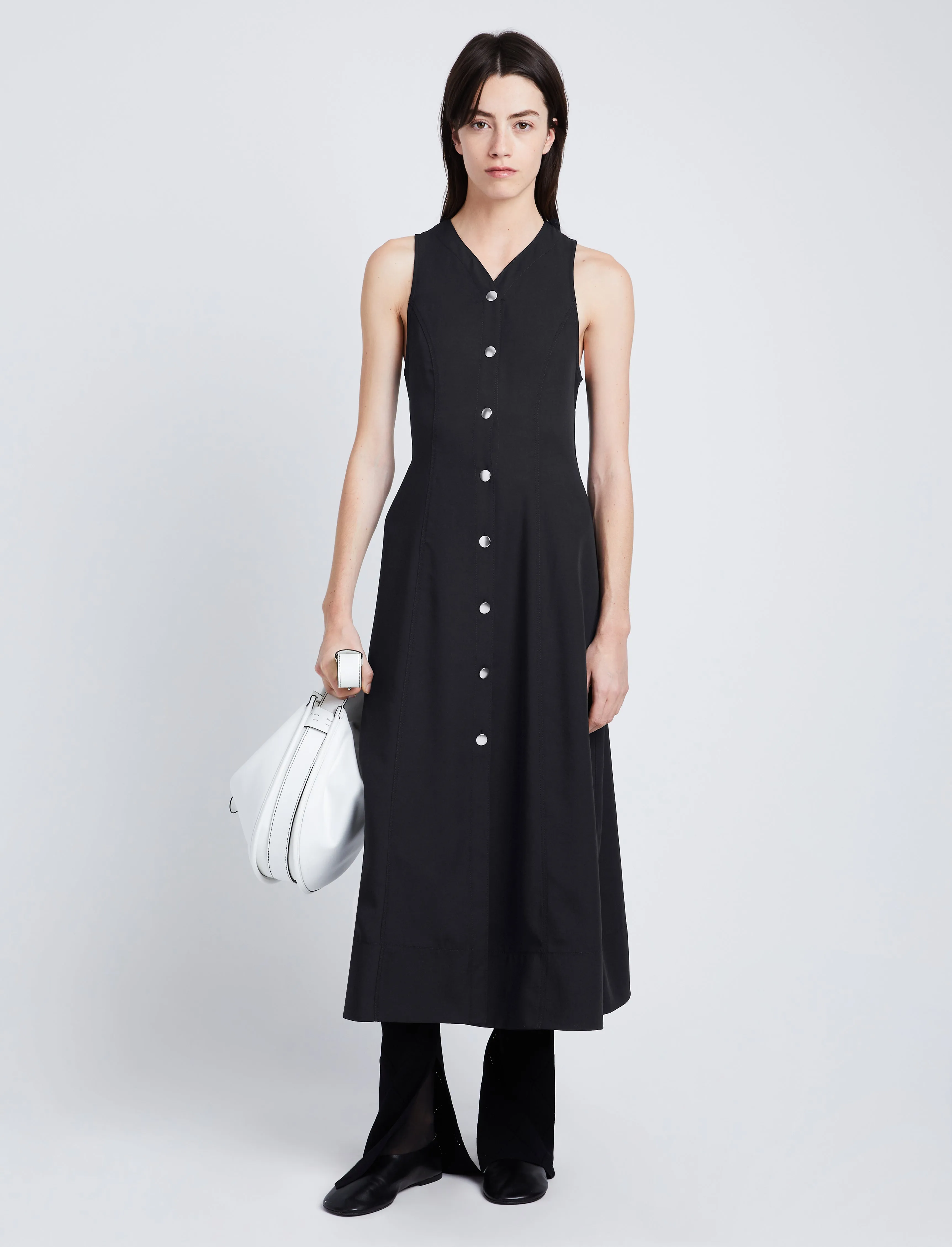 Drapey Suiting Button Front Dress sold by Proenza Schouler product image thumbnail 2