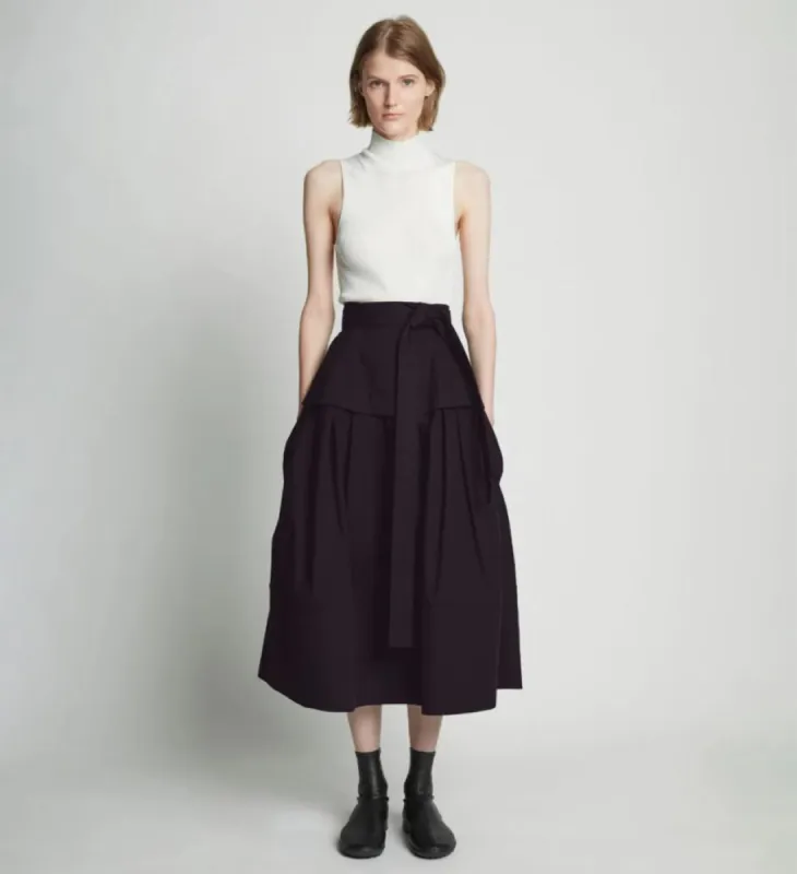 Poplin Belted Skirt - TOBACCO sold by Proenza Schouler