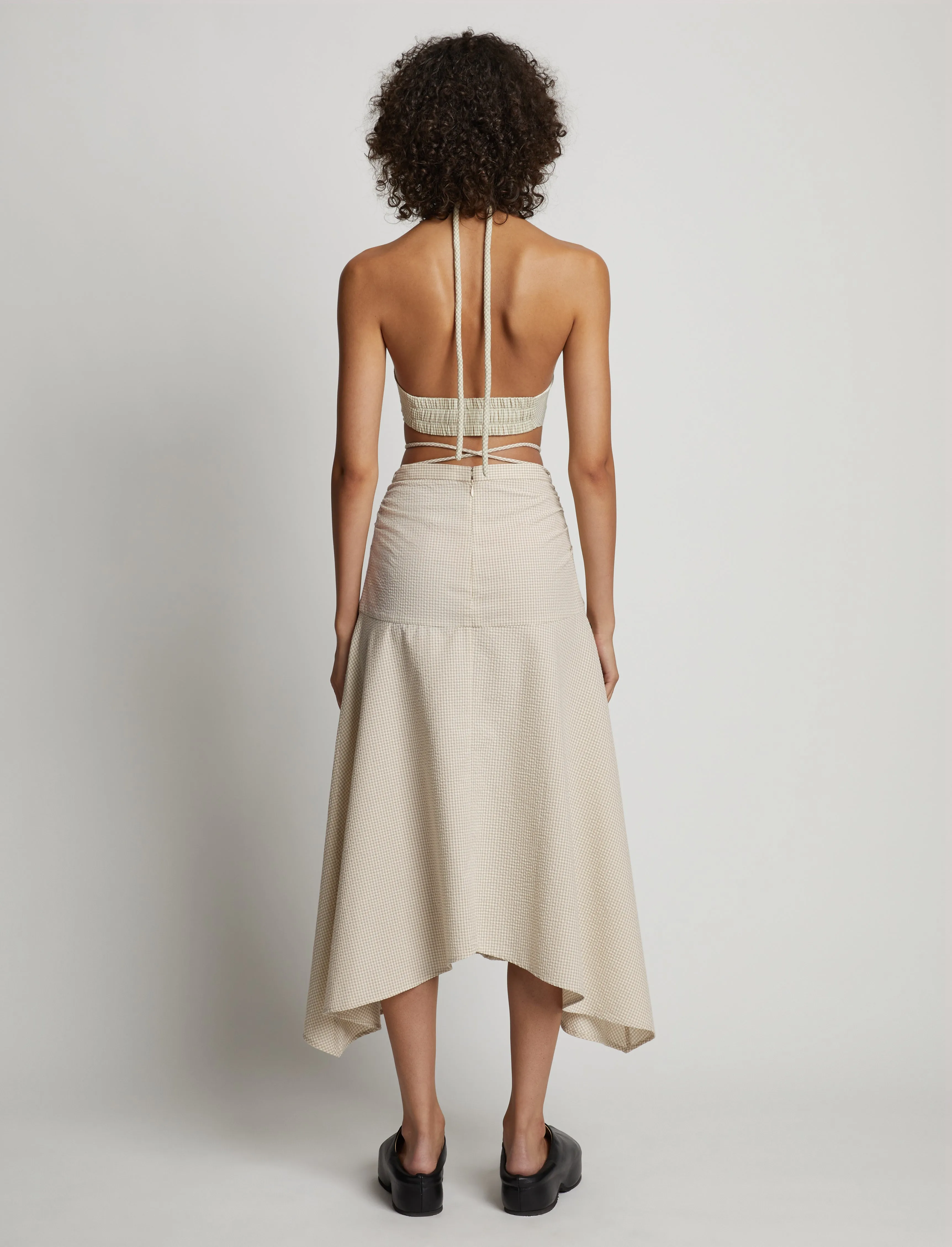 Gingham Tie Front Midi Skirt sold by Proenza Schouler product image thumbnail 4