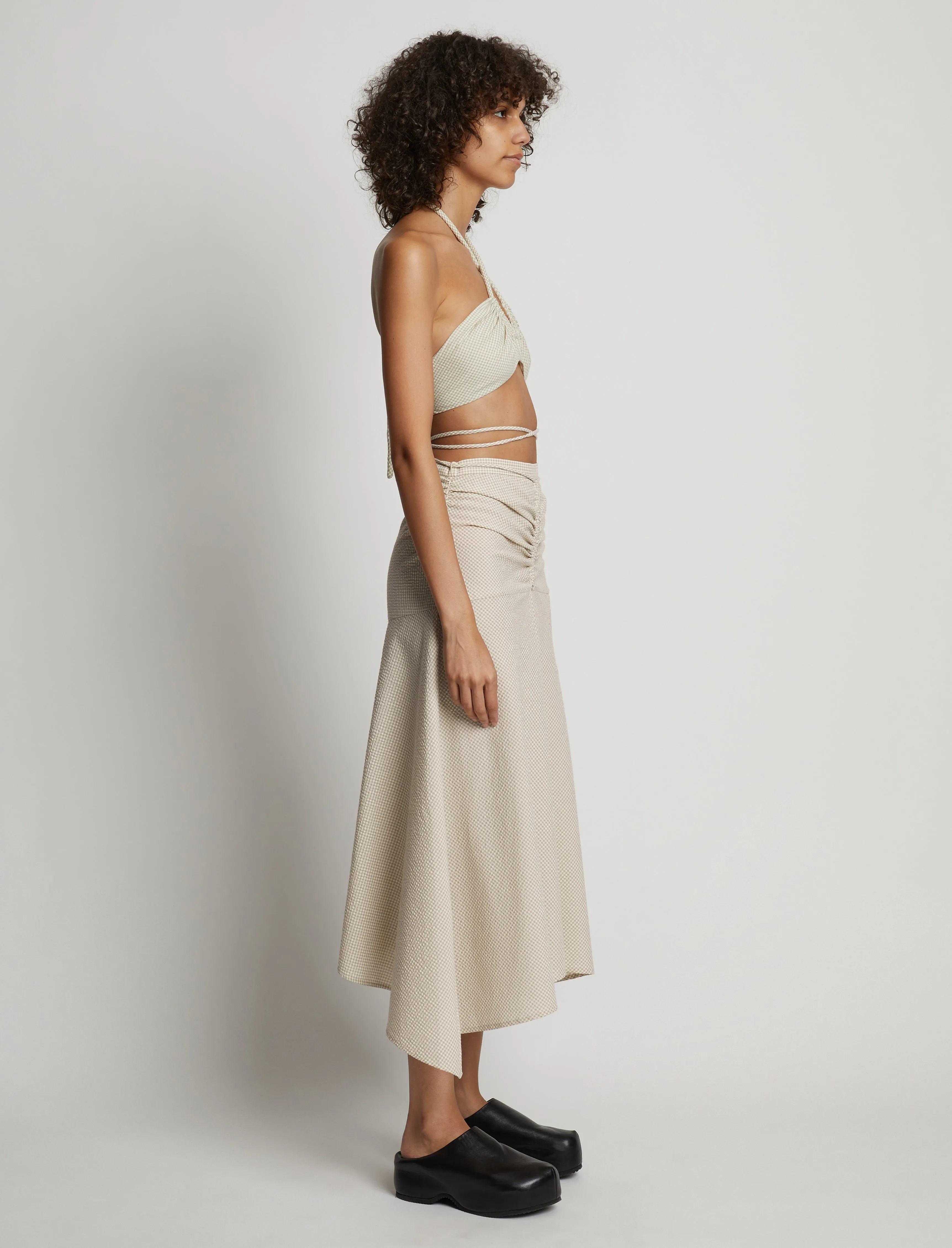 Gingham Tie Front Midi Skirt sold by Proenza Schouler product image thumbnail 3