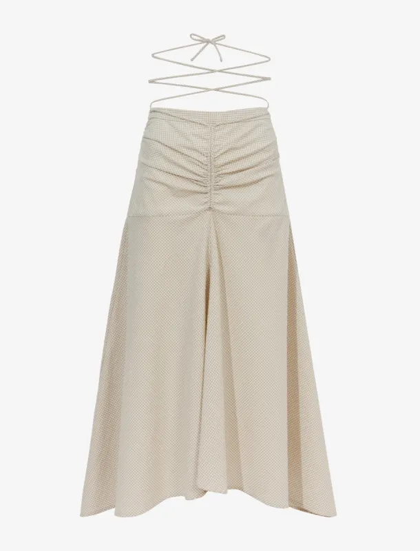 Gingham Tie Front Midi Skirt sold by Proenza Schouler