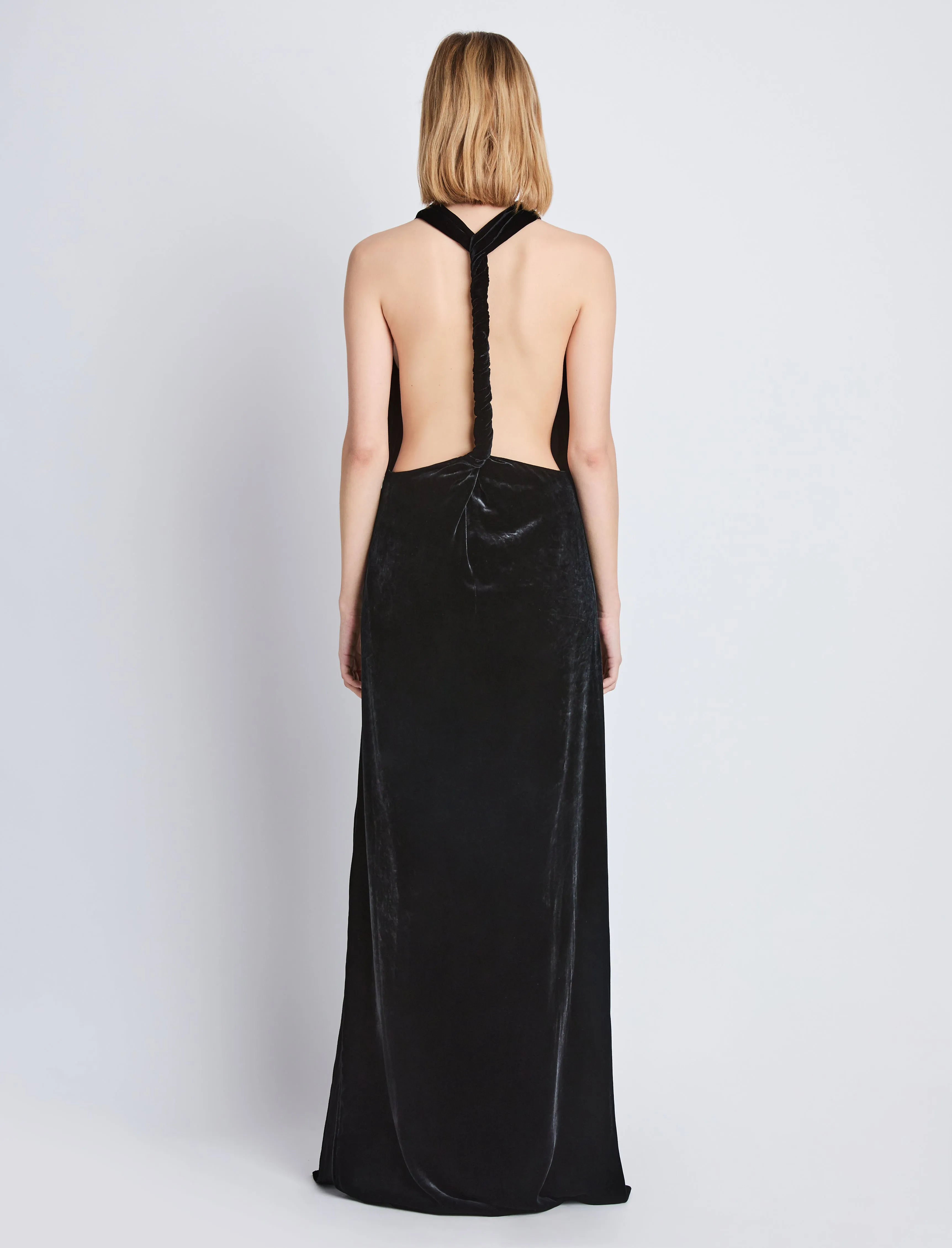 Faye Backless Twist Back Dress in Velvet sold by Proenza Schouler product image thumbnail 4