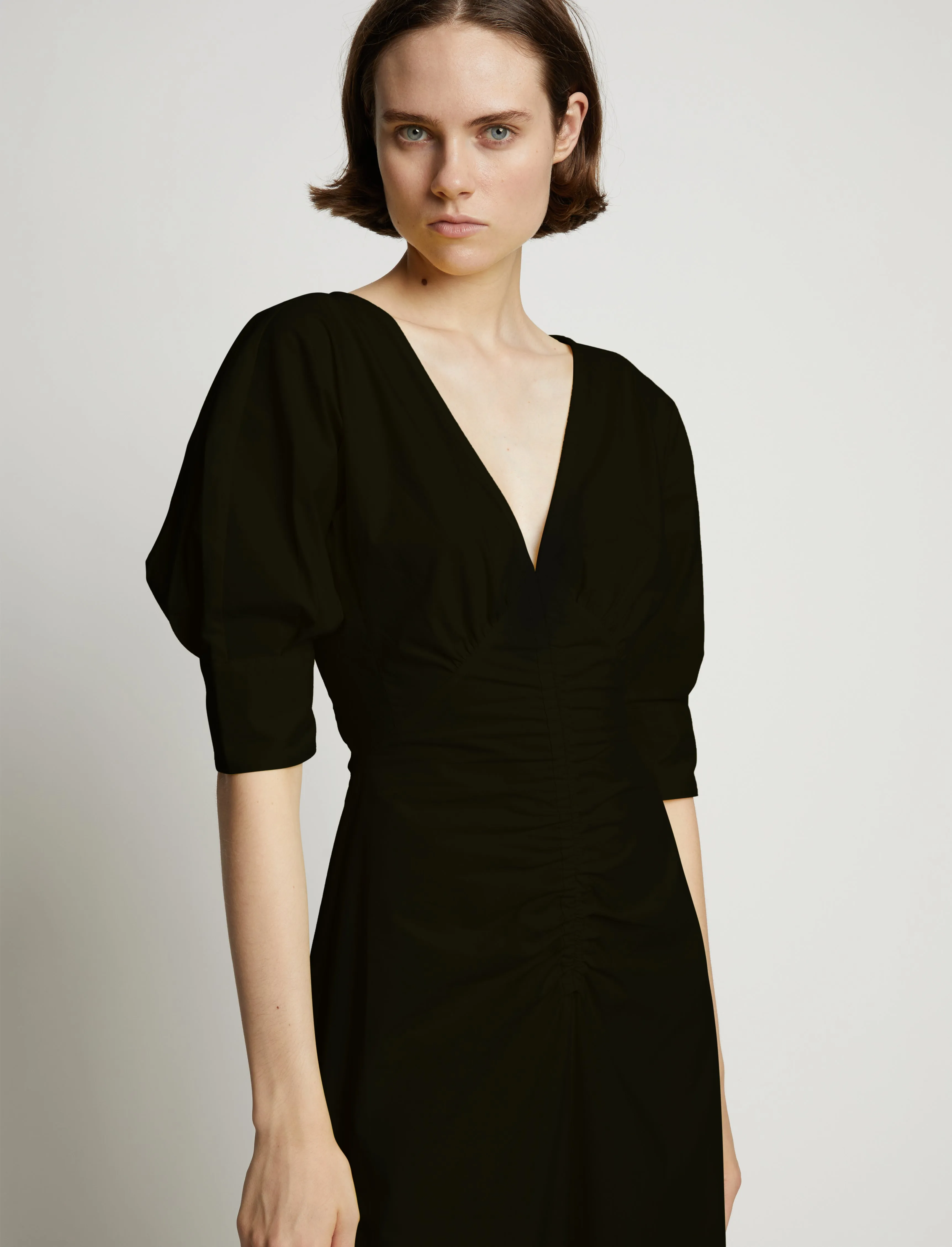 Poplin V-Neck Puff Sleeve Dress sold by Proenza Schouler product image thumbnail 5