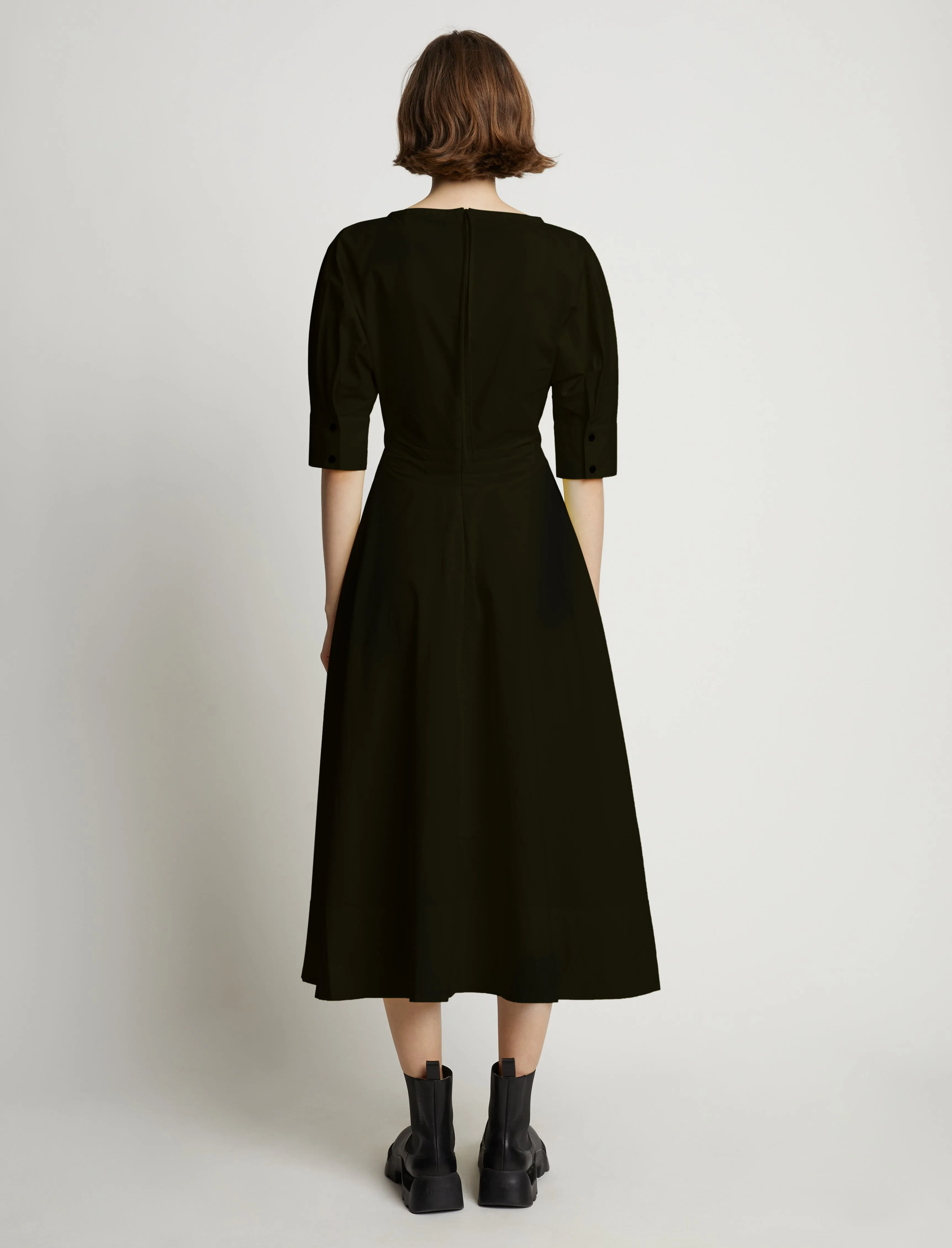 Poplin V-Neck Puff Sleeve Dress sold by Proenza Schouler product image thumbnail 4