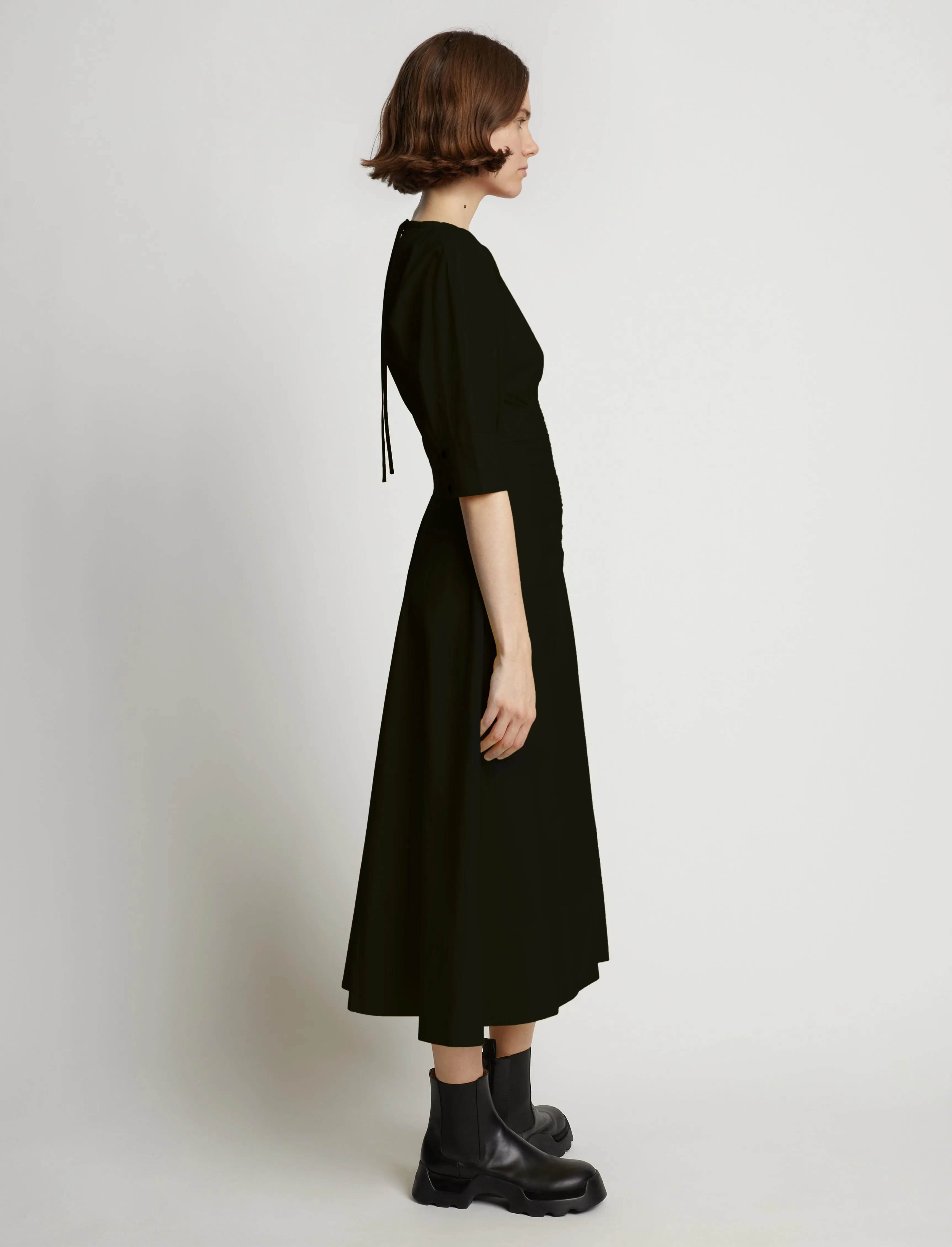 Poplin V-Neck Puff Sleeve Dress sold by Proenza Schouler product image thumbnail 3