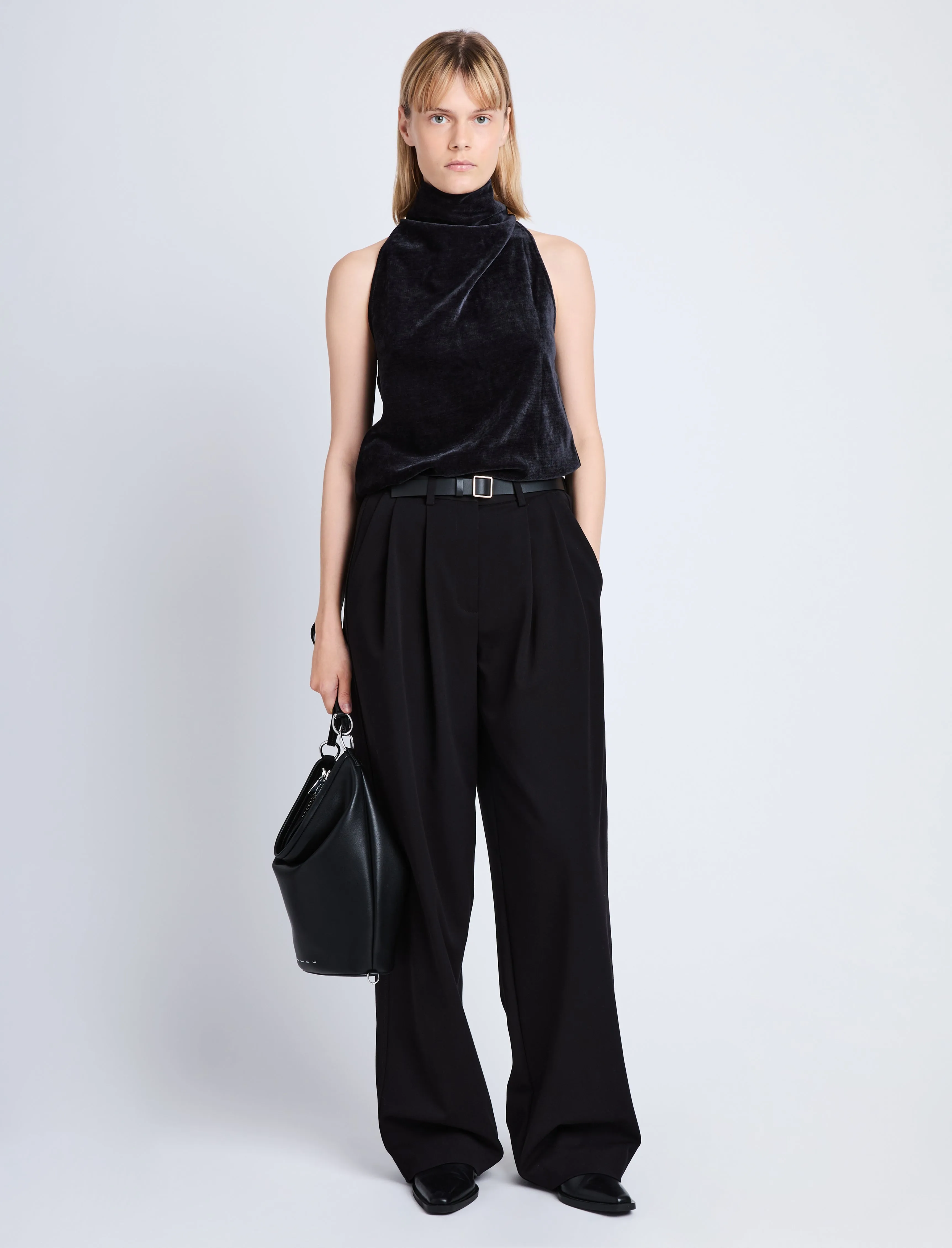 Mila Cowl Top in Chenille Suiting sold by Proenza Schouler product image thumbnail 3