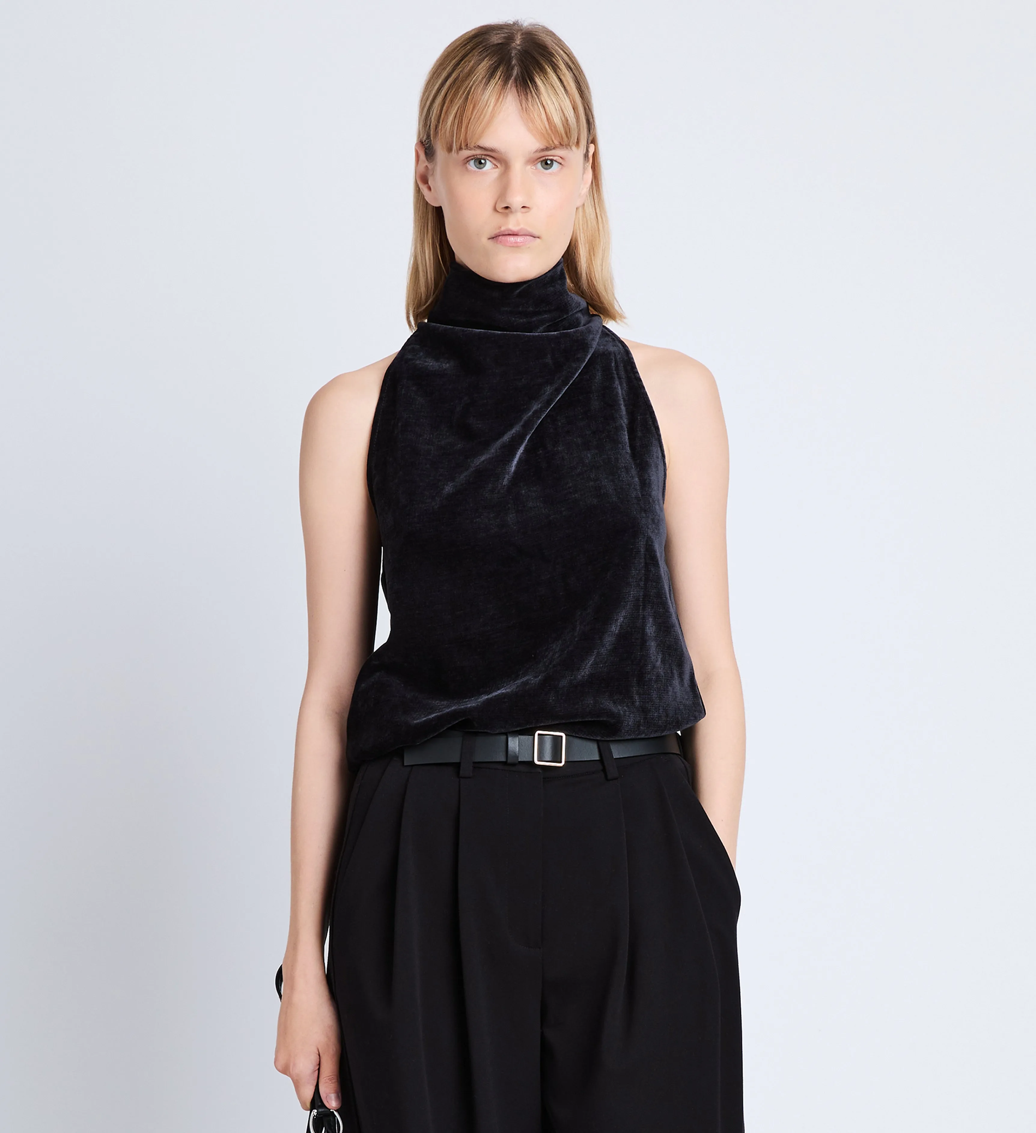 Mila Cowl Top in Chenille Suiting sold by Proenza Schouler product image thumbnail 2