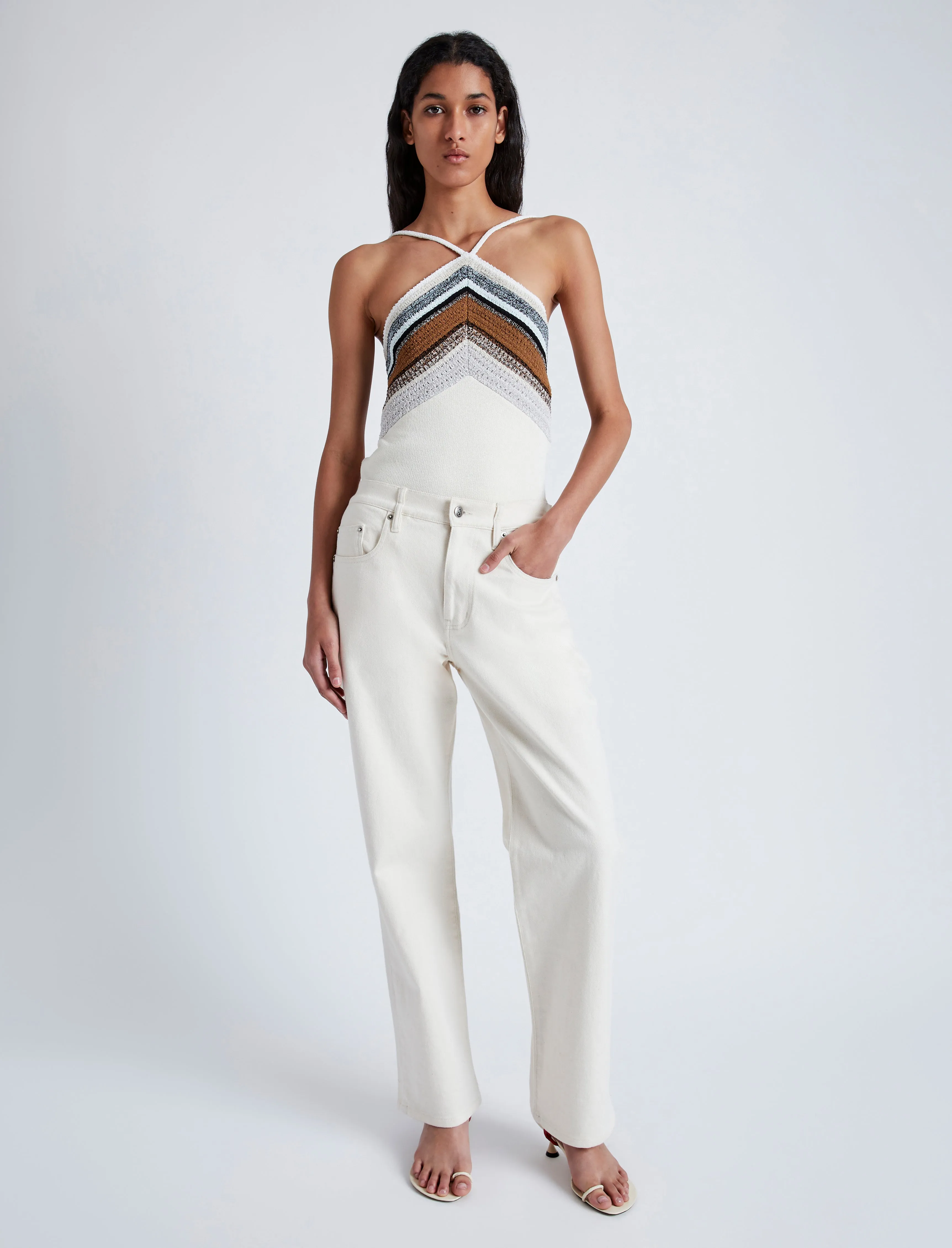 Bella Tank in Crochet Stripe Knit sold by Proenza Schouler product image thumbnail 3