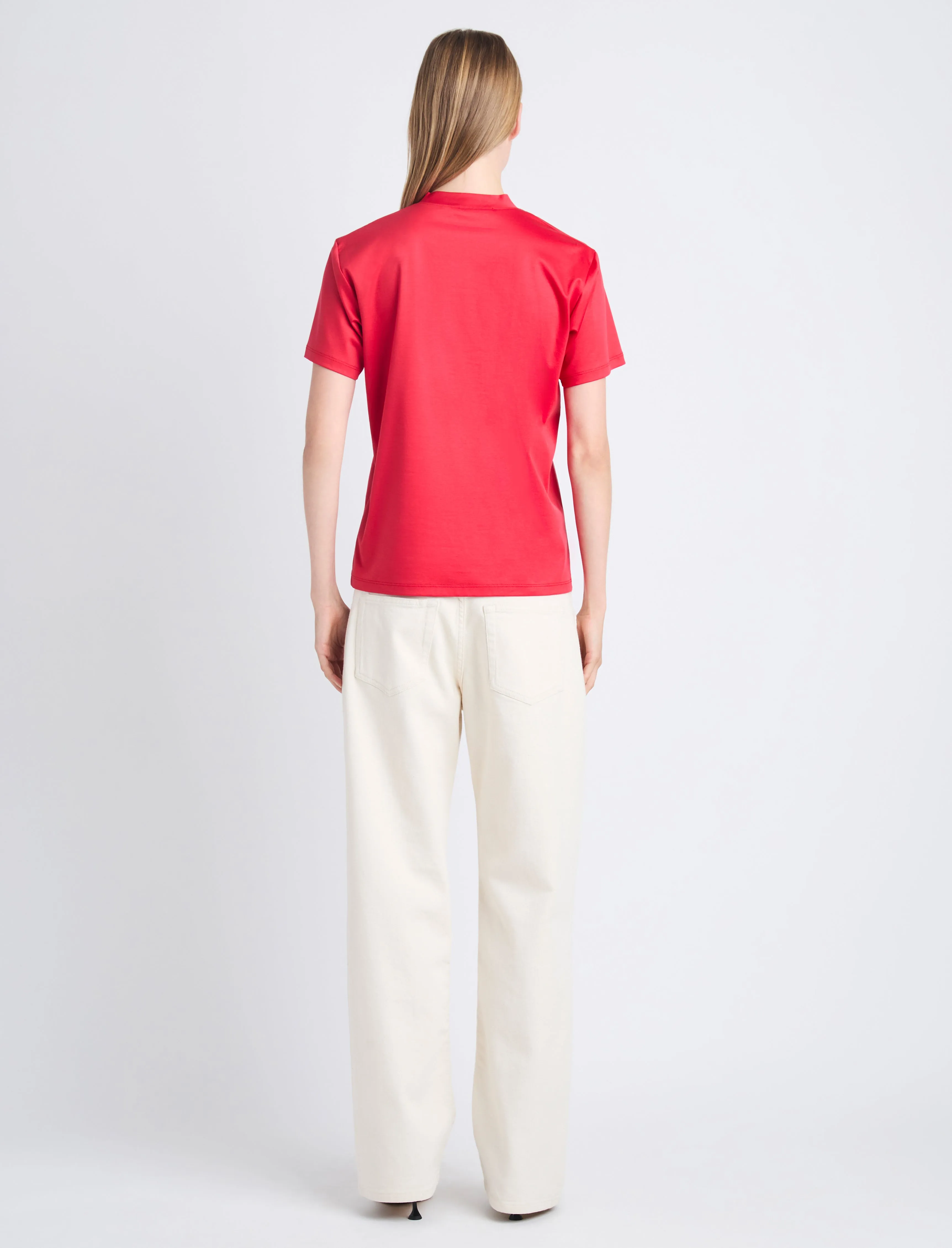 Talia Monogram V-Neck T-Shirt in Eco Cotton Jersey sold by Proenza Schouler product image thumbnail 5