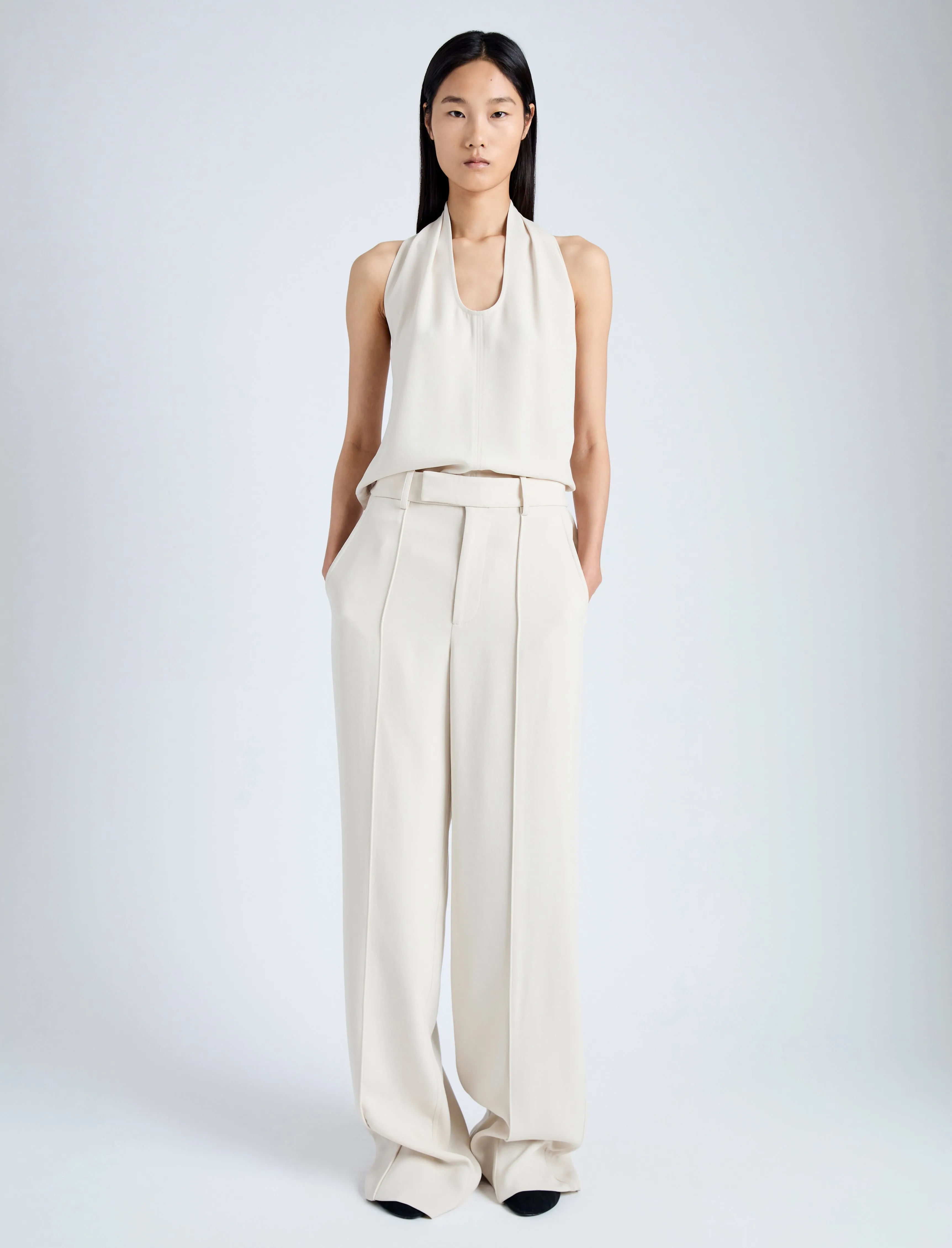 Weyes Pant in Light Matte Double Crepe sold by Proenza Schouler product image thumbnail 2