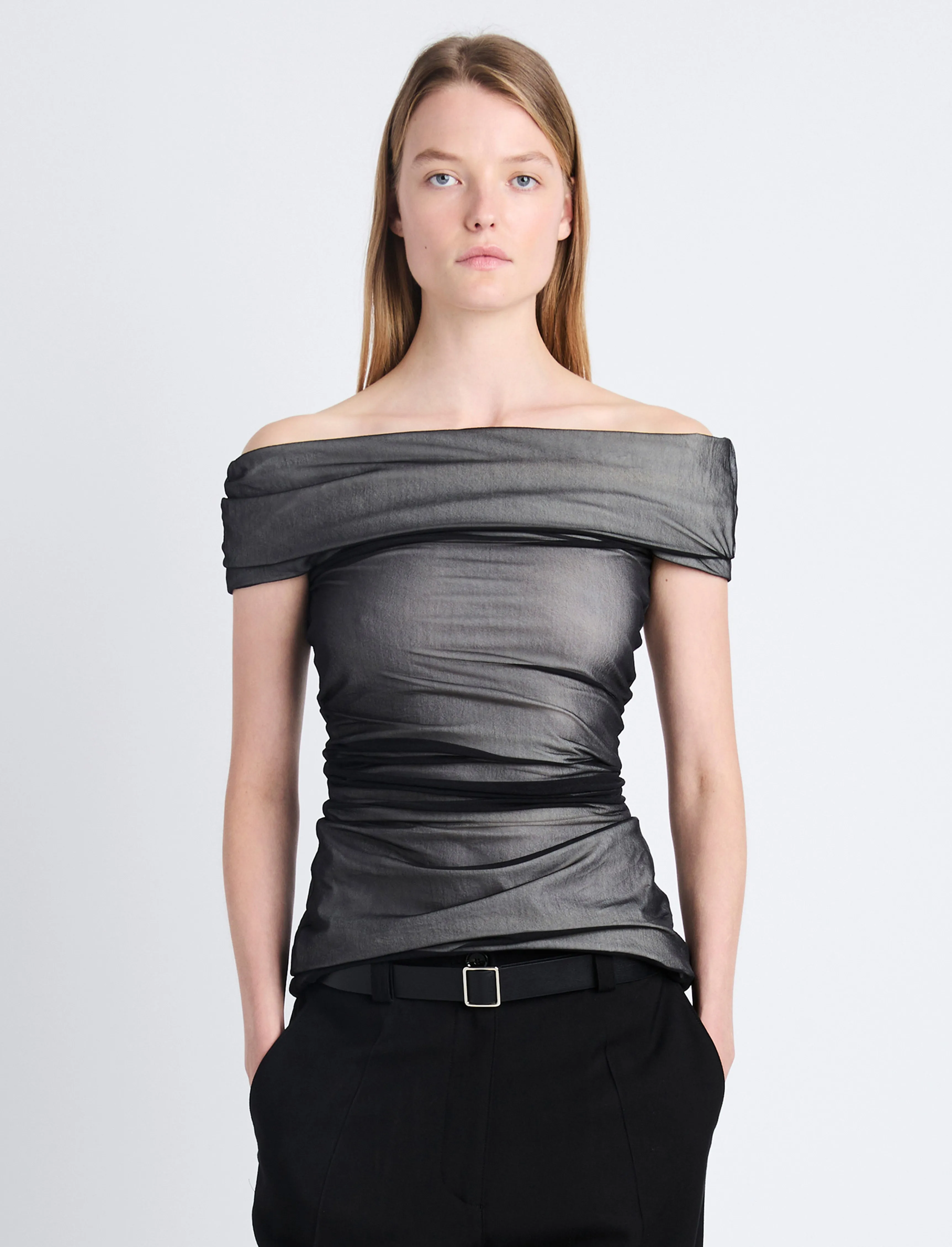Allegra Off The Shoulder Top in Silk Nylon sold by Proenza Schouler product image thumbnail 2