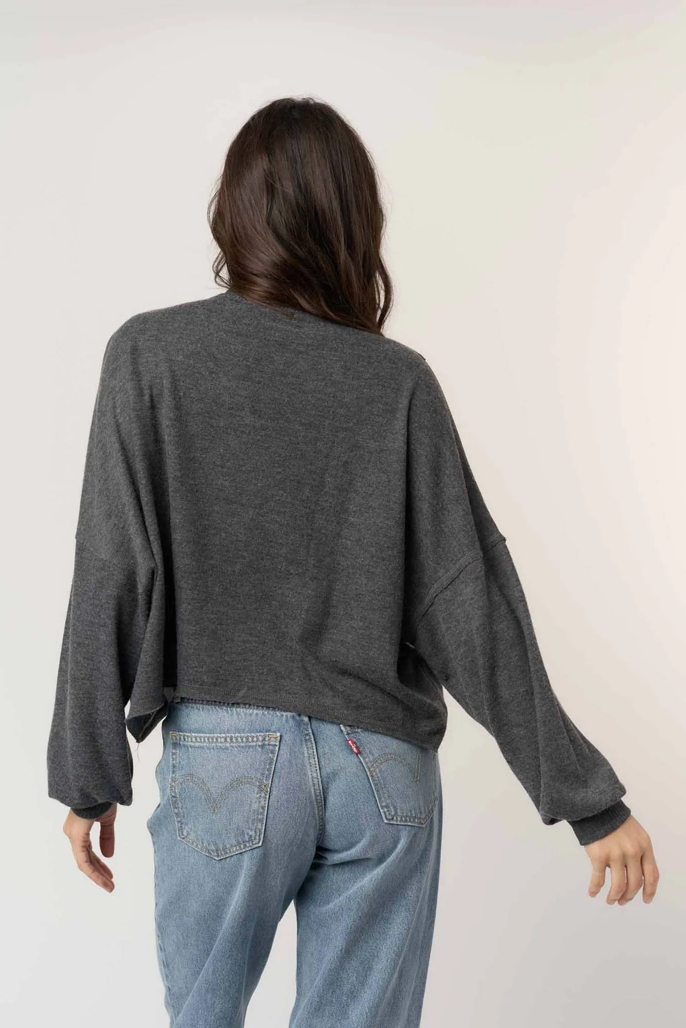 Ada Cozy Half Zip Long Sleeve - Heather Charcoal sold by Project Social T product image thumbnail 5