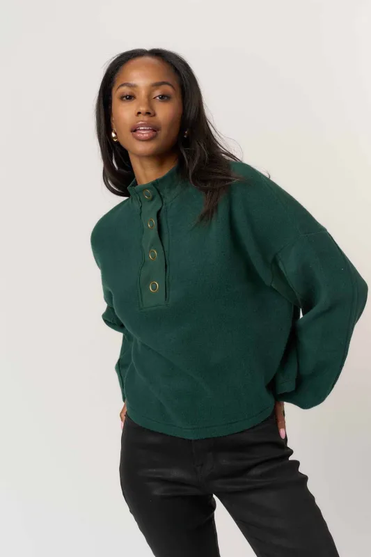 Saturn Mixed Fleece Henley Sweatshirt made by Project Social T