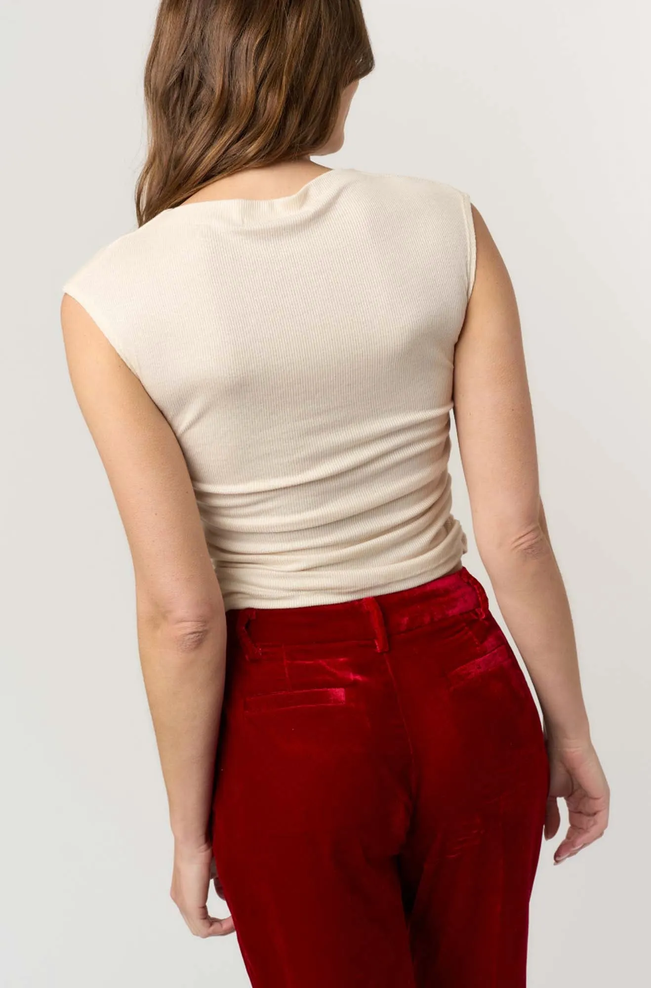 Carine Shirred Side Rib Tank - Natural sold by Project Social T product image thumbnail 5