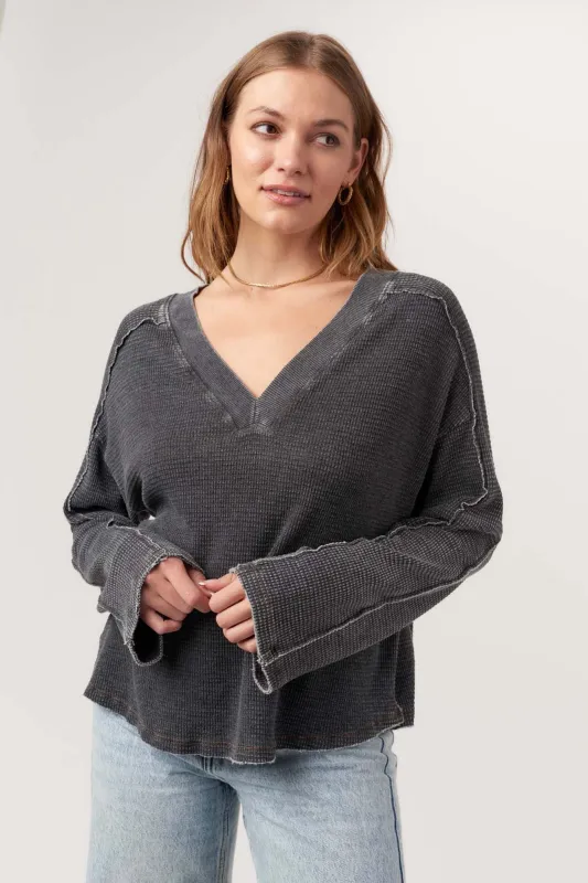 Underground Burnout Thermal V-Neck Long Sleeve made by Project Social T