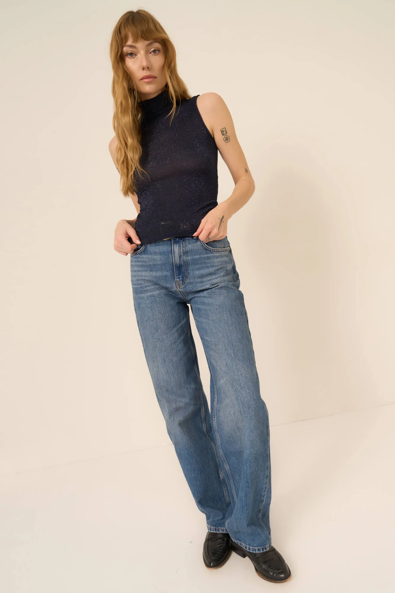 Domino Lurex Mock Neck Tank sold by Project Social T product image thumbnail 3