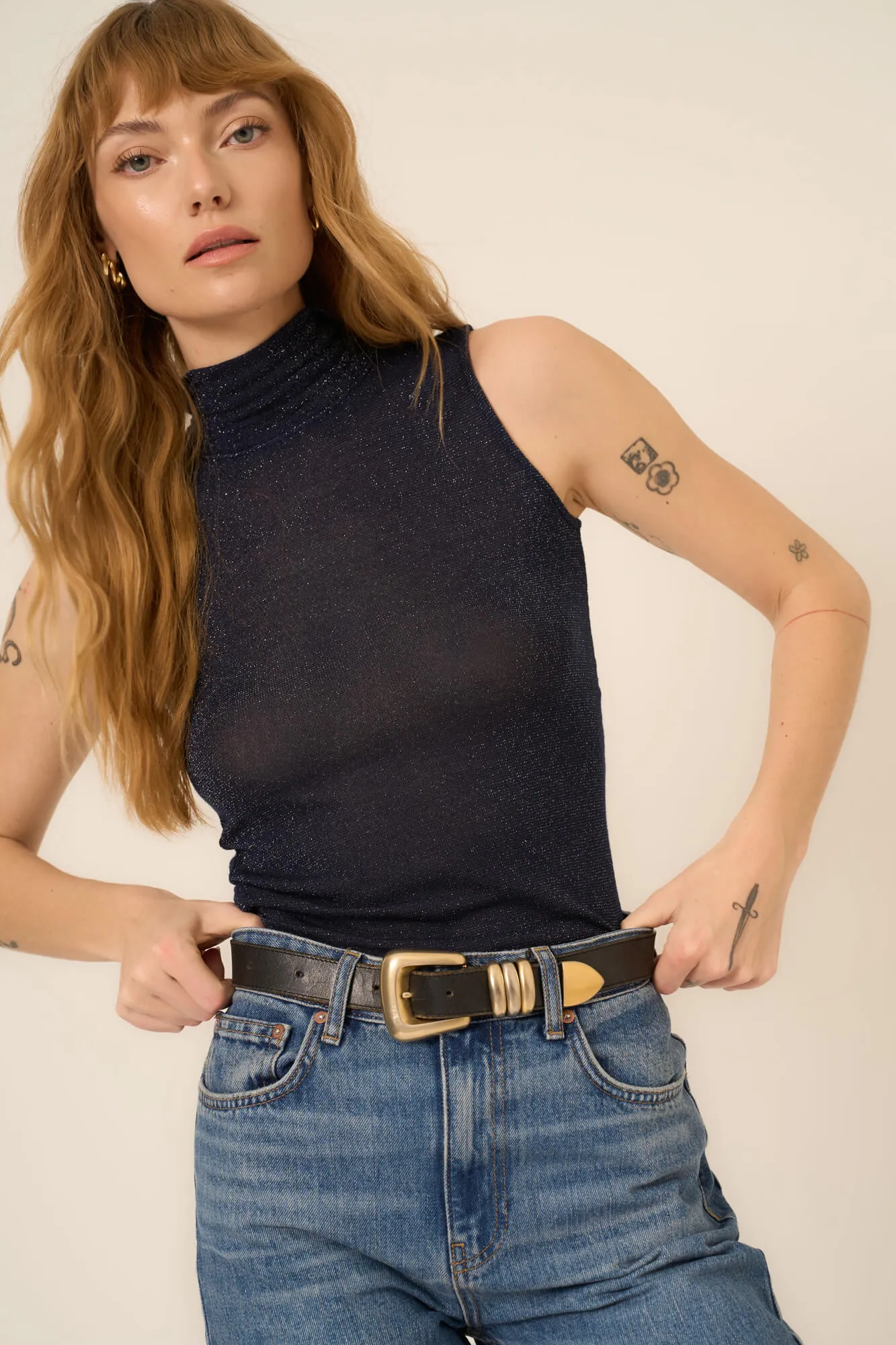 Domino Lurex Mock Neck Tank sold by Project Social T product image thumbnail 2