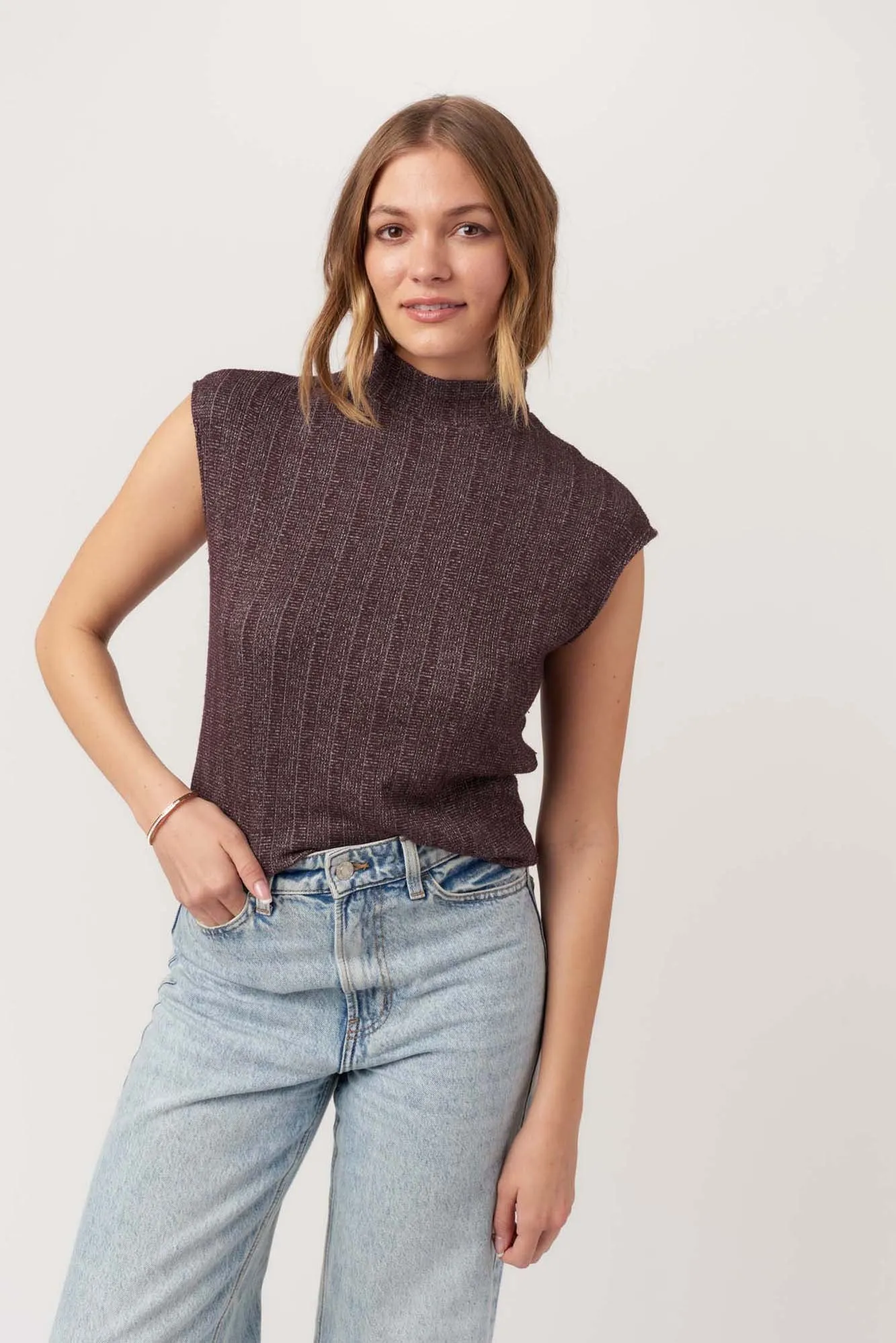 Could Be Us Mock Neck Sweater Rib Tee sold by Project Social T product image thumbnail 2