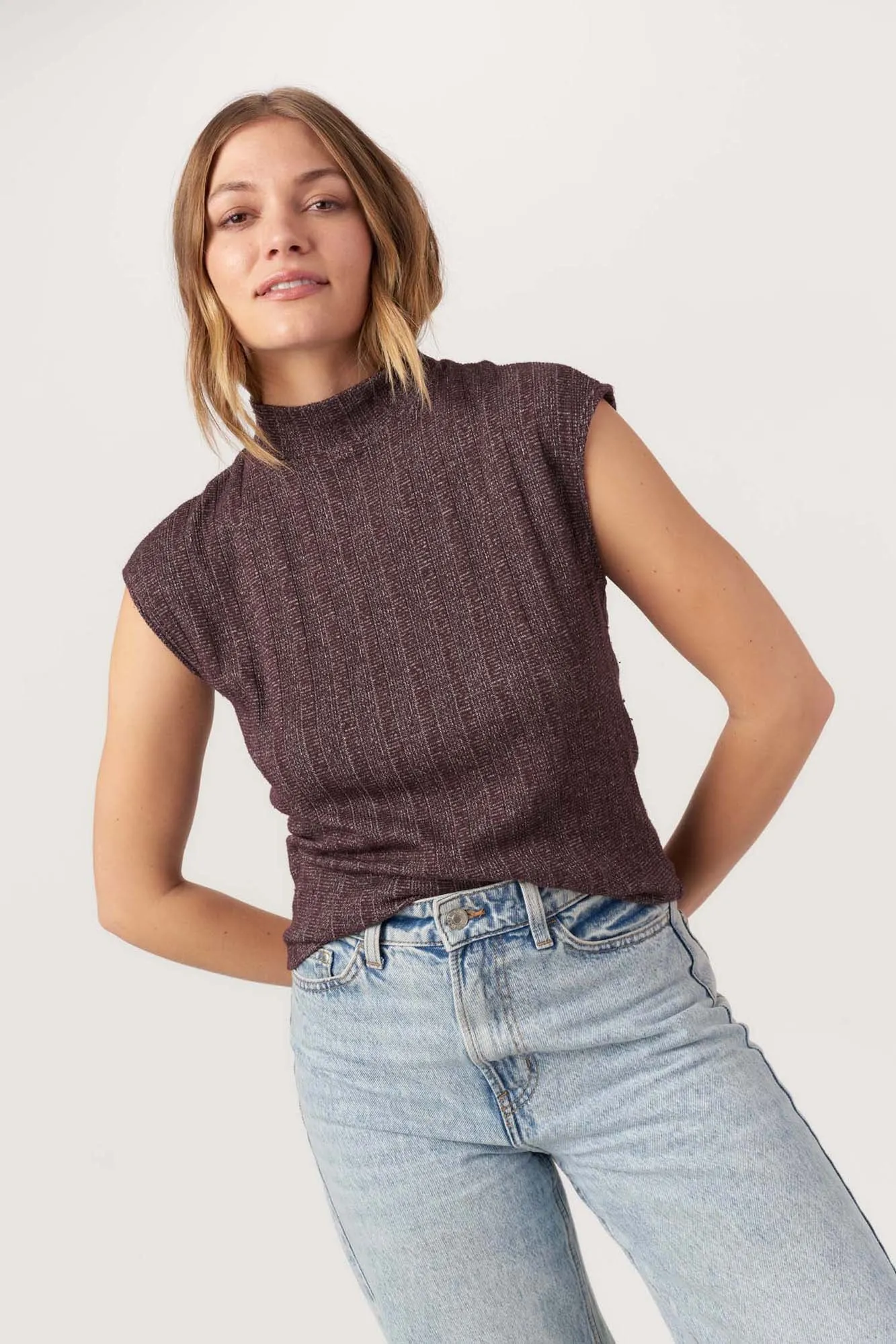 Could Be Us Mock Neck Sweater Rib Tee sold by Project Social T